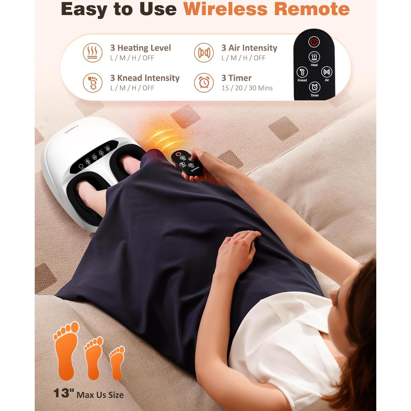 Masajeador de Pies Shiatsu KNQZE KF7 con Calor y Control Remoto