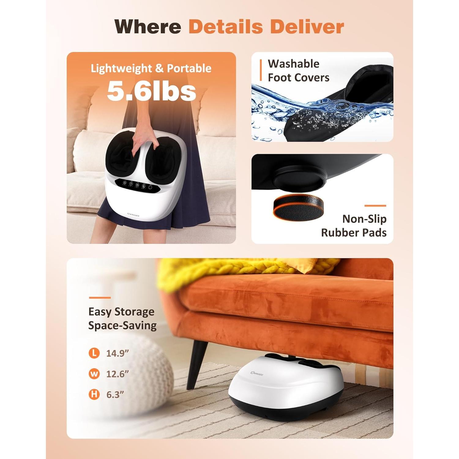 Masajeador de Pies Shiatsu KNQZE KF7 con Calor y Control Remoto