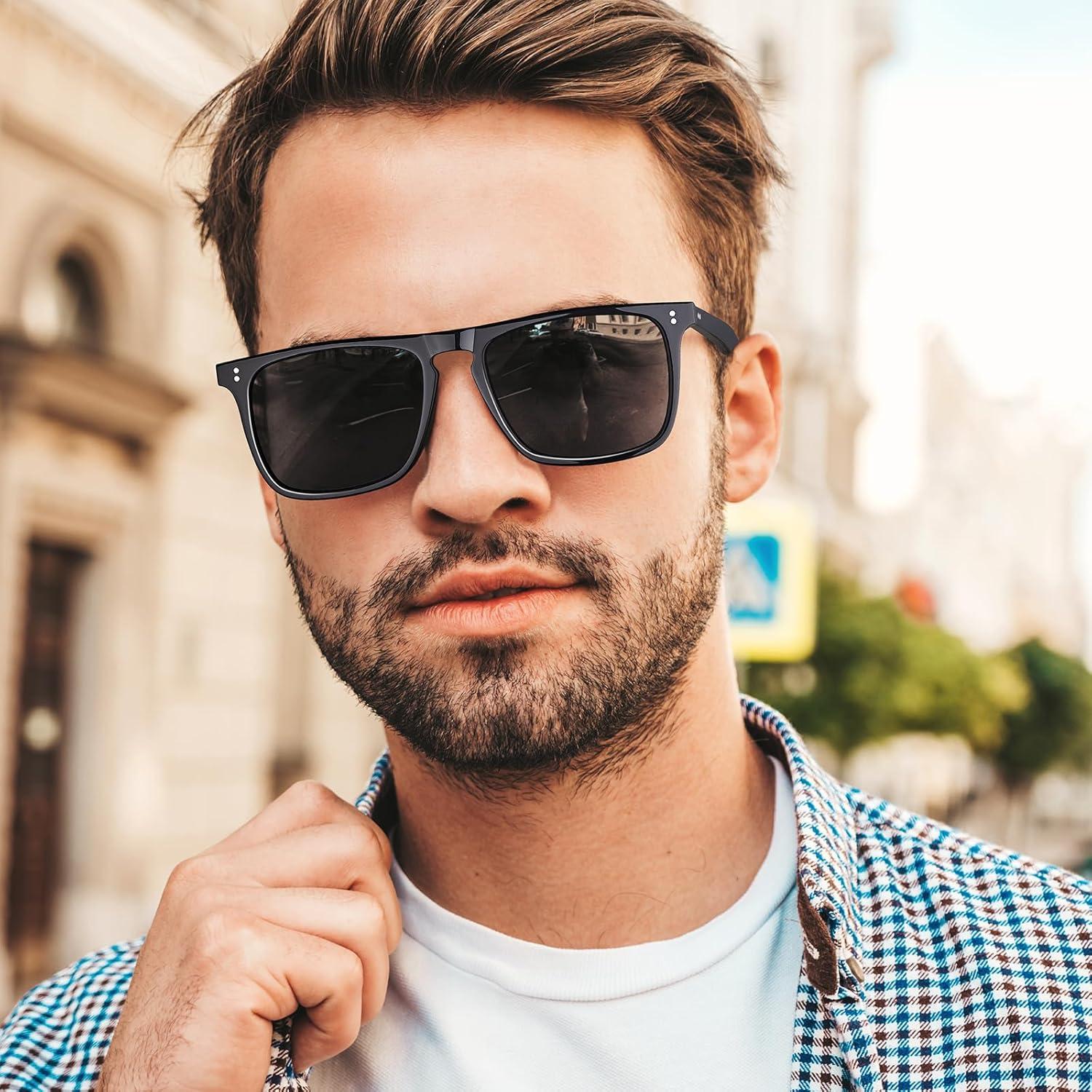 Gafas de sol polarizadas CARFIA para hombres UV400 marco acetato