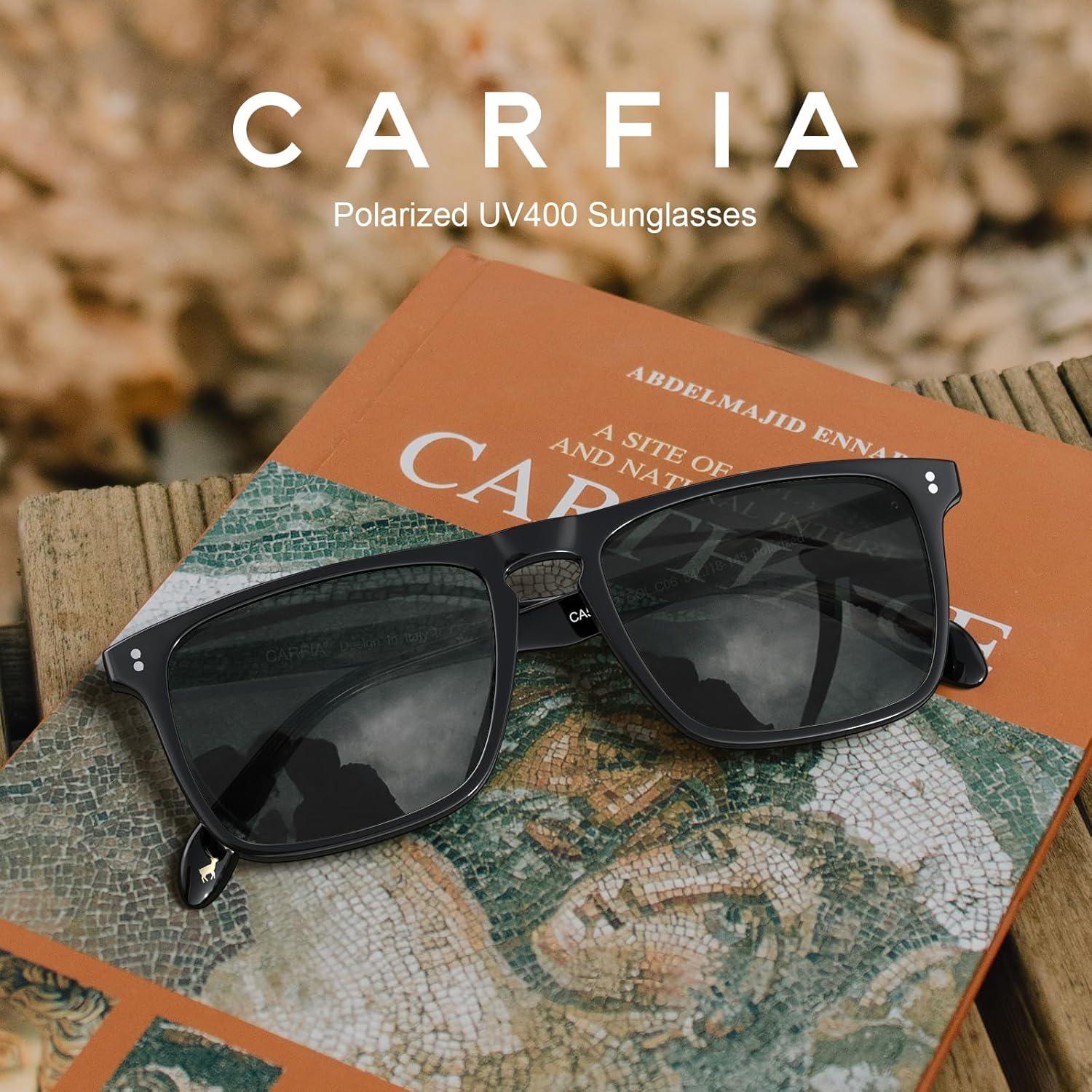 Gafas de sol polarizadas CARFIA para hombres UV400 marco acetato