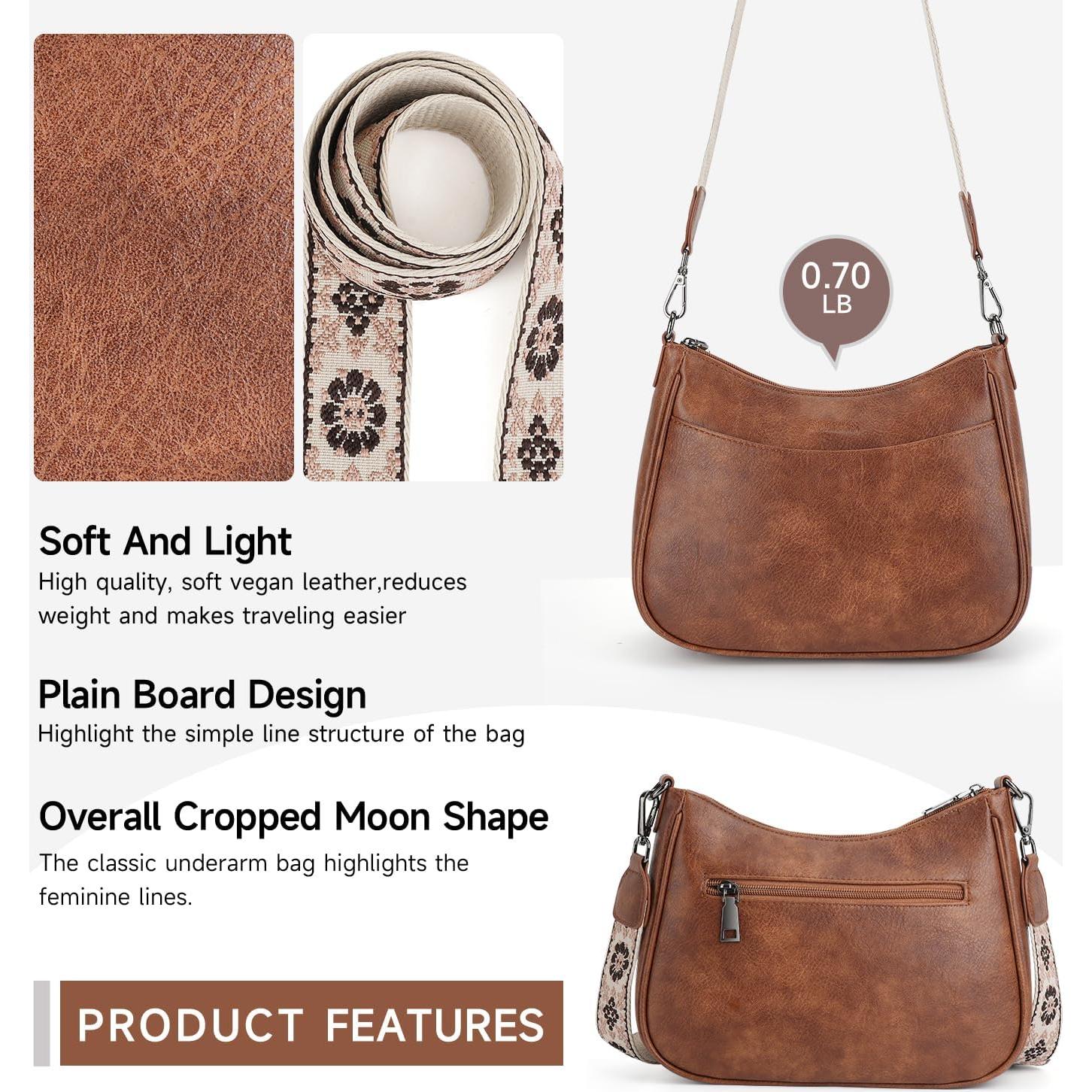 Bolso Cruzado de Cuero Vegano APHISON para Mujeres 30x9x21cm