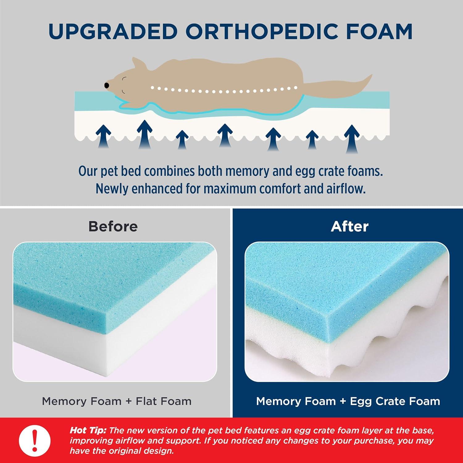 Cama Ortopédica para Perros Bedsure 61x41 cm Gris