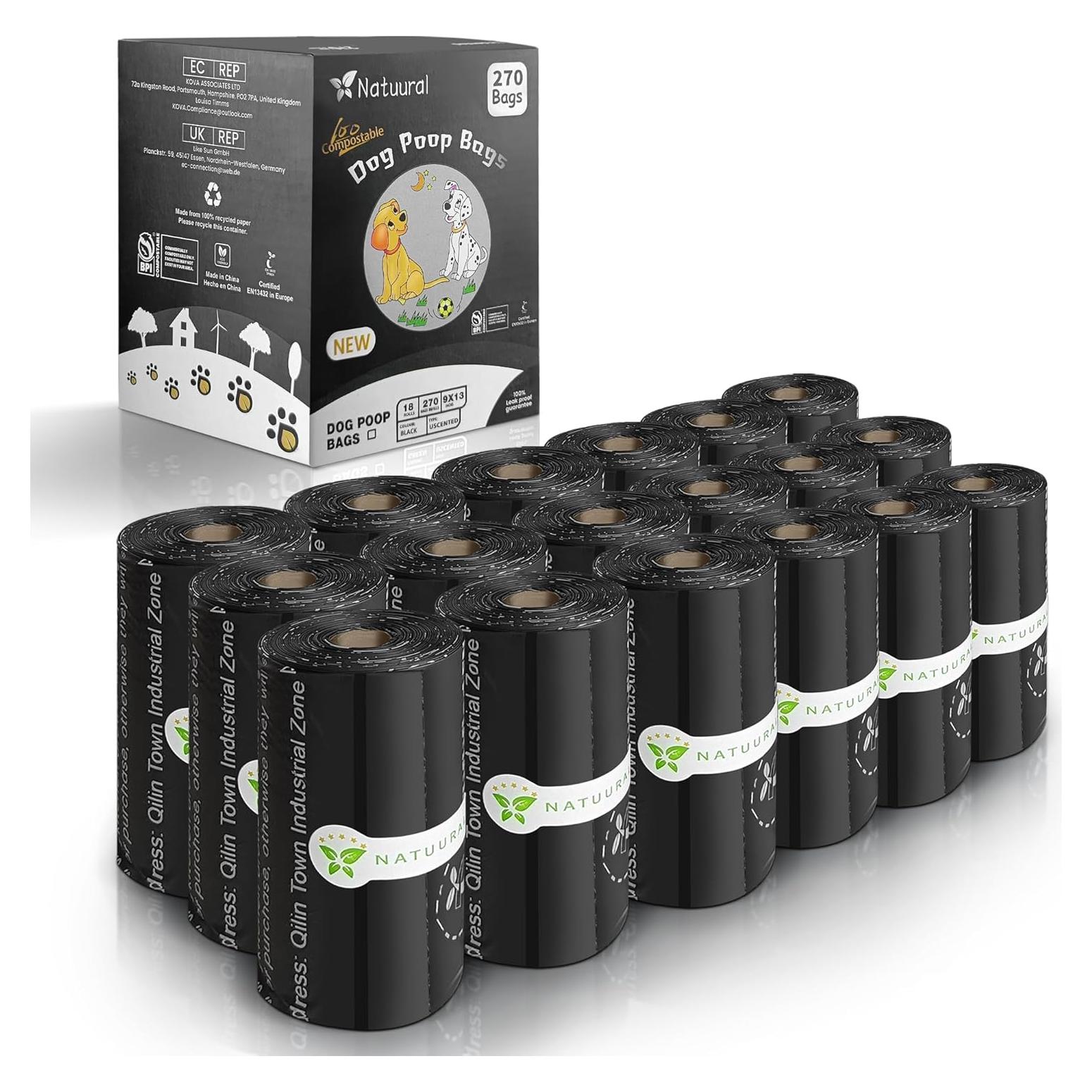 Bolsas Compostables para Perros Natuural 270 Unidades 18 Rollos