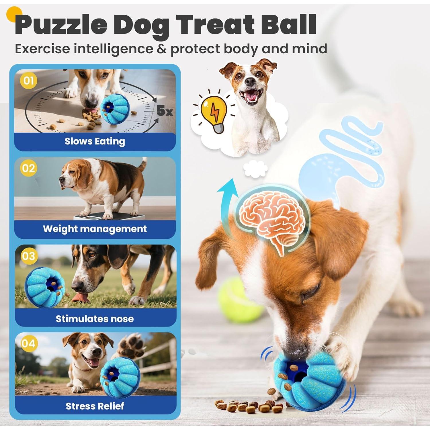 Juguete Interactivo para Perros ABRRLO - Dispensador de Golosinas Azul