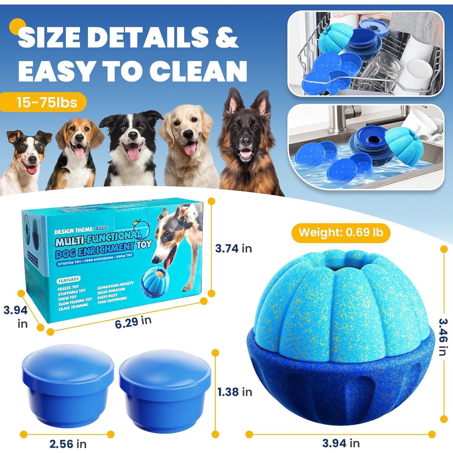 Juguete Interactivo para Perros ABRRLO - Dispensador de Golosinas Azul