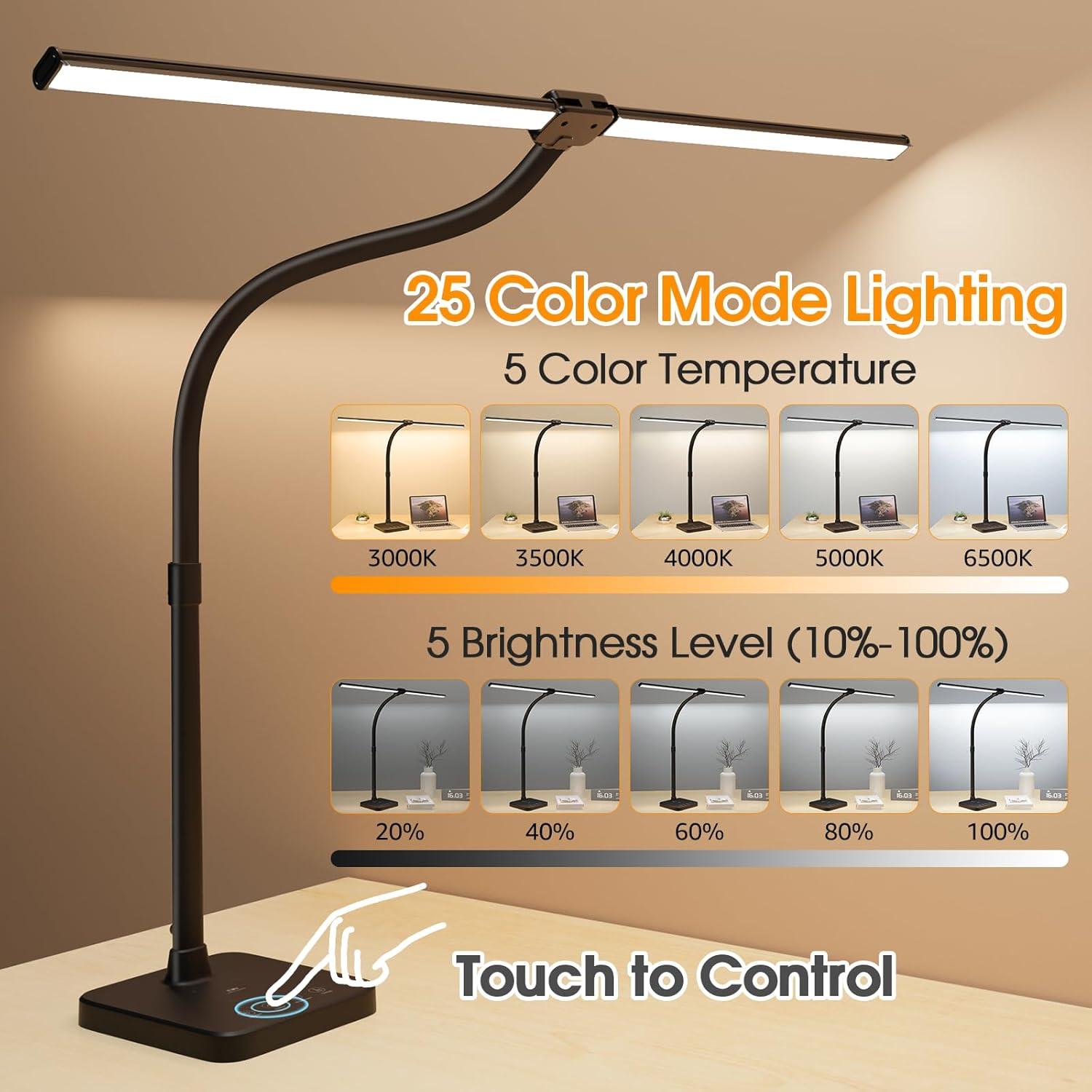 Lámpara de Escritorio LED ShineTech U19TT 24W Carga Inalámbrica