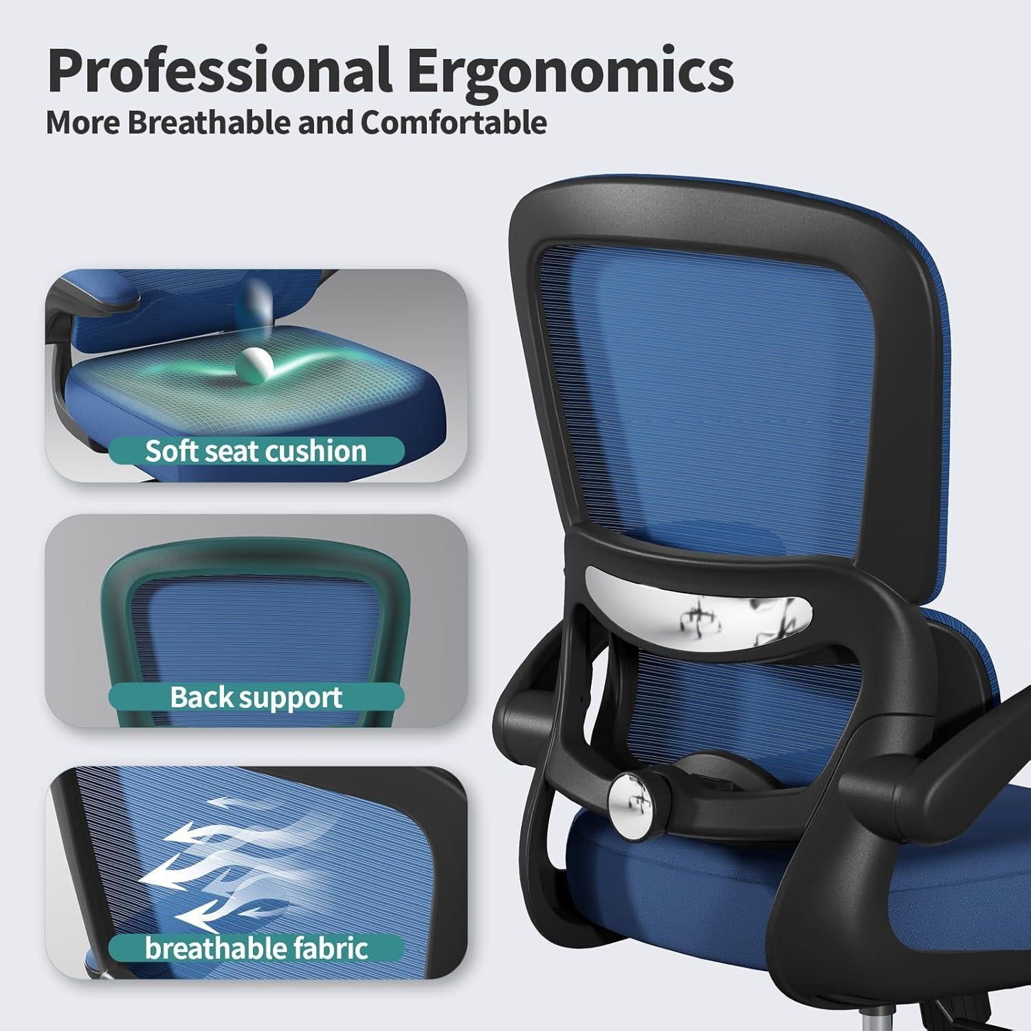 Silla de Oficina Ergonómica TRALT con Soporte Lumbar Ajustable