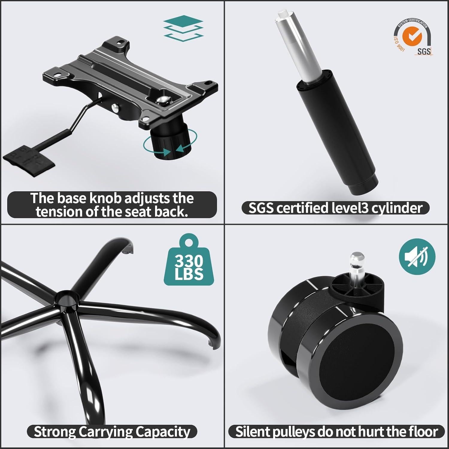 Silla de Oficina Ergonómica TRALT con Soporte Lumbar Ajustable