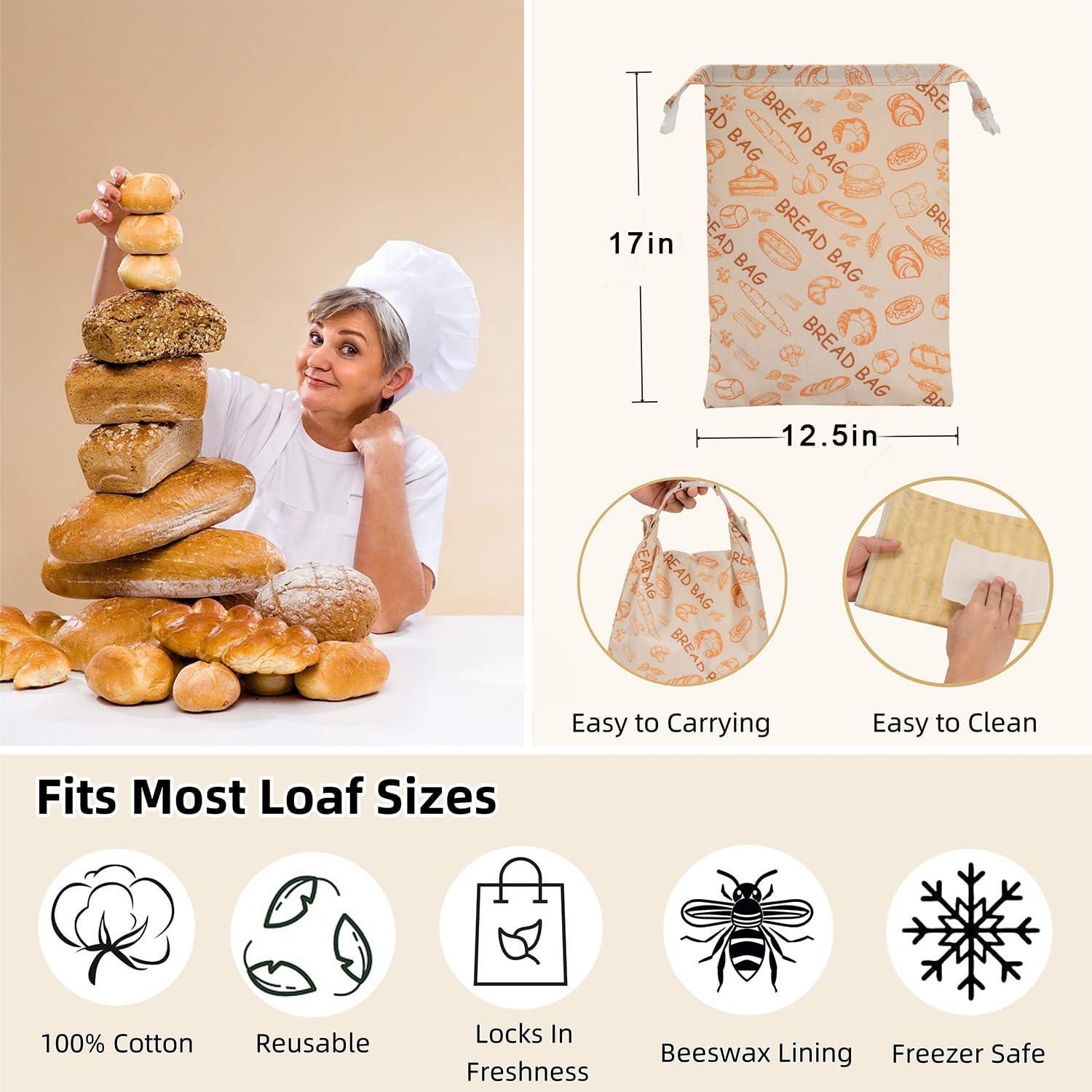 Bolsas de Cera de Abeja GDDAY Extra Grandes para Pan - 2 Piezas