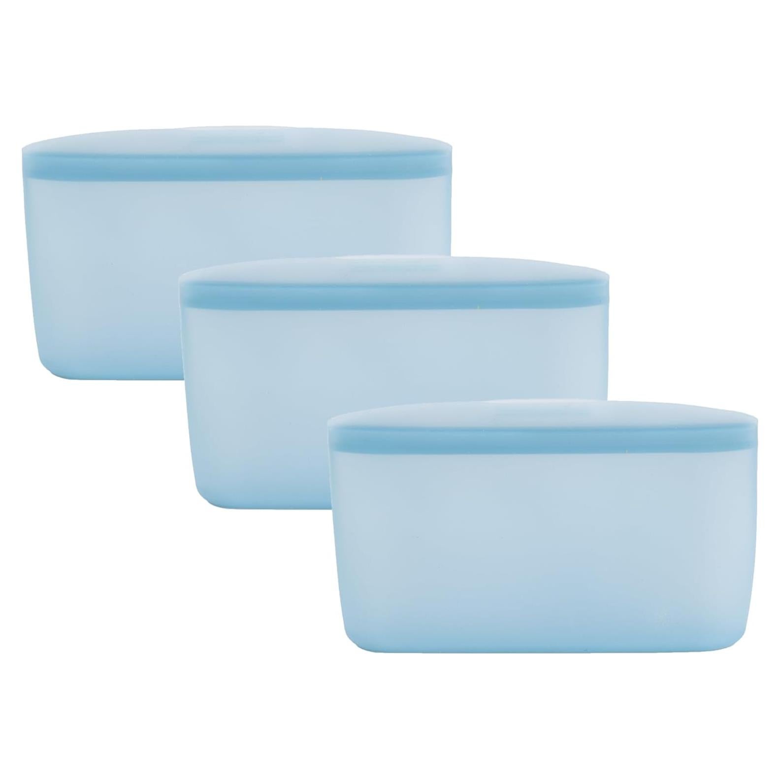 Bolsas de Silicona Reutilizables WeeSprout - 3 Unidades Snack Azul