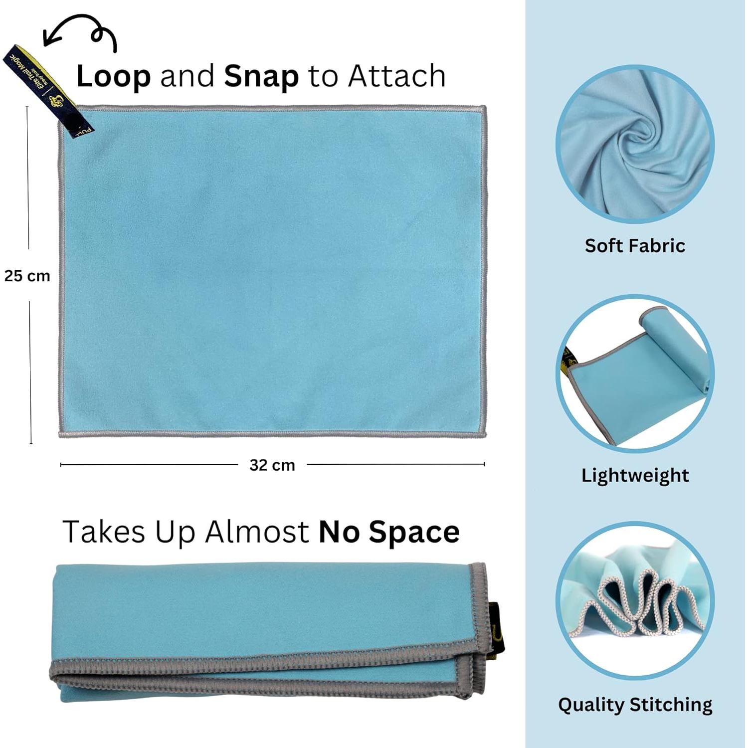 Toalla de Mano Microfibra Genérica 32x25 cm Azul Secado Rápido