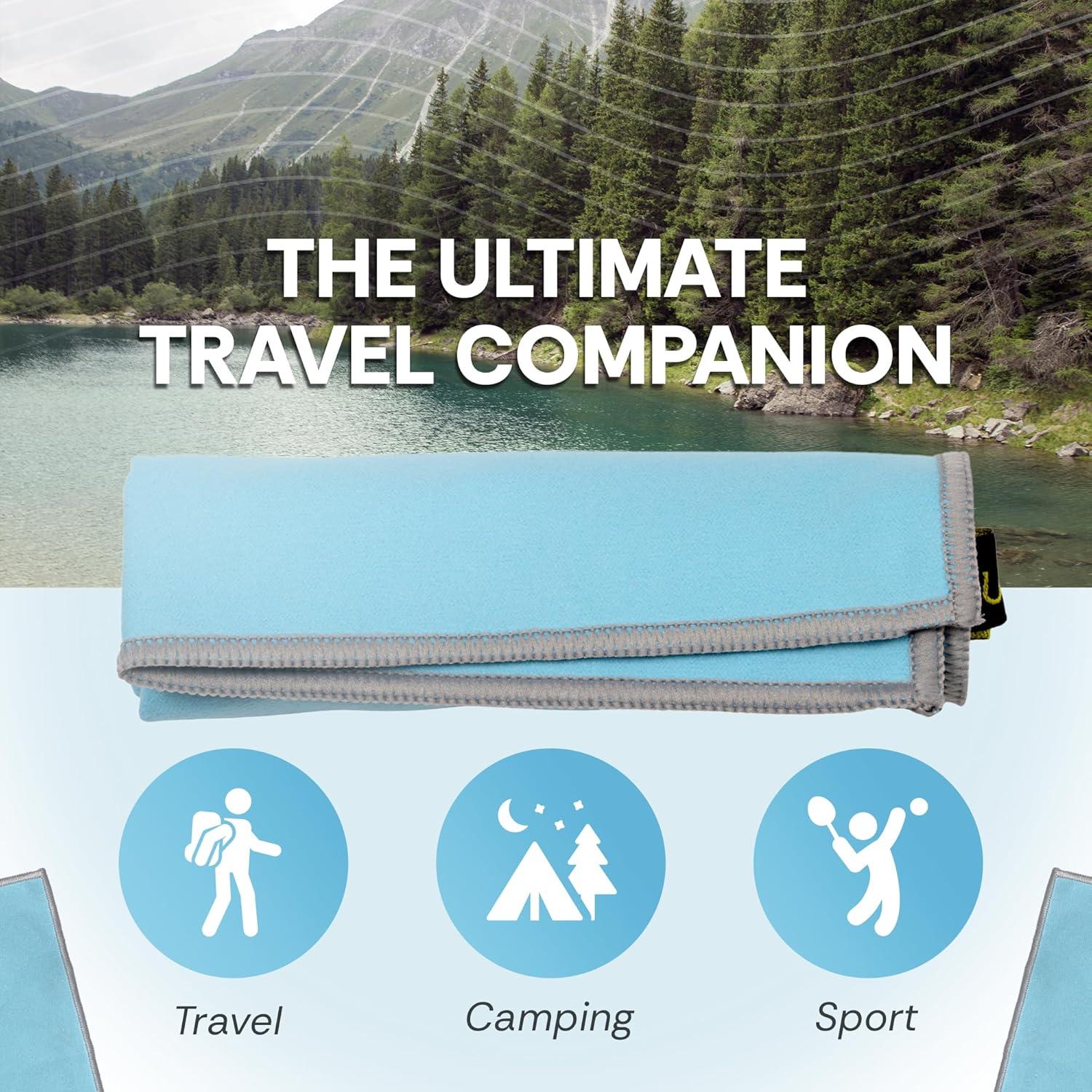 Toalla de Mano Microfibra Genérica 32x25 cm Azul Secado Rápido