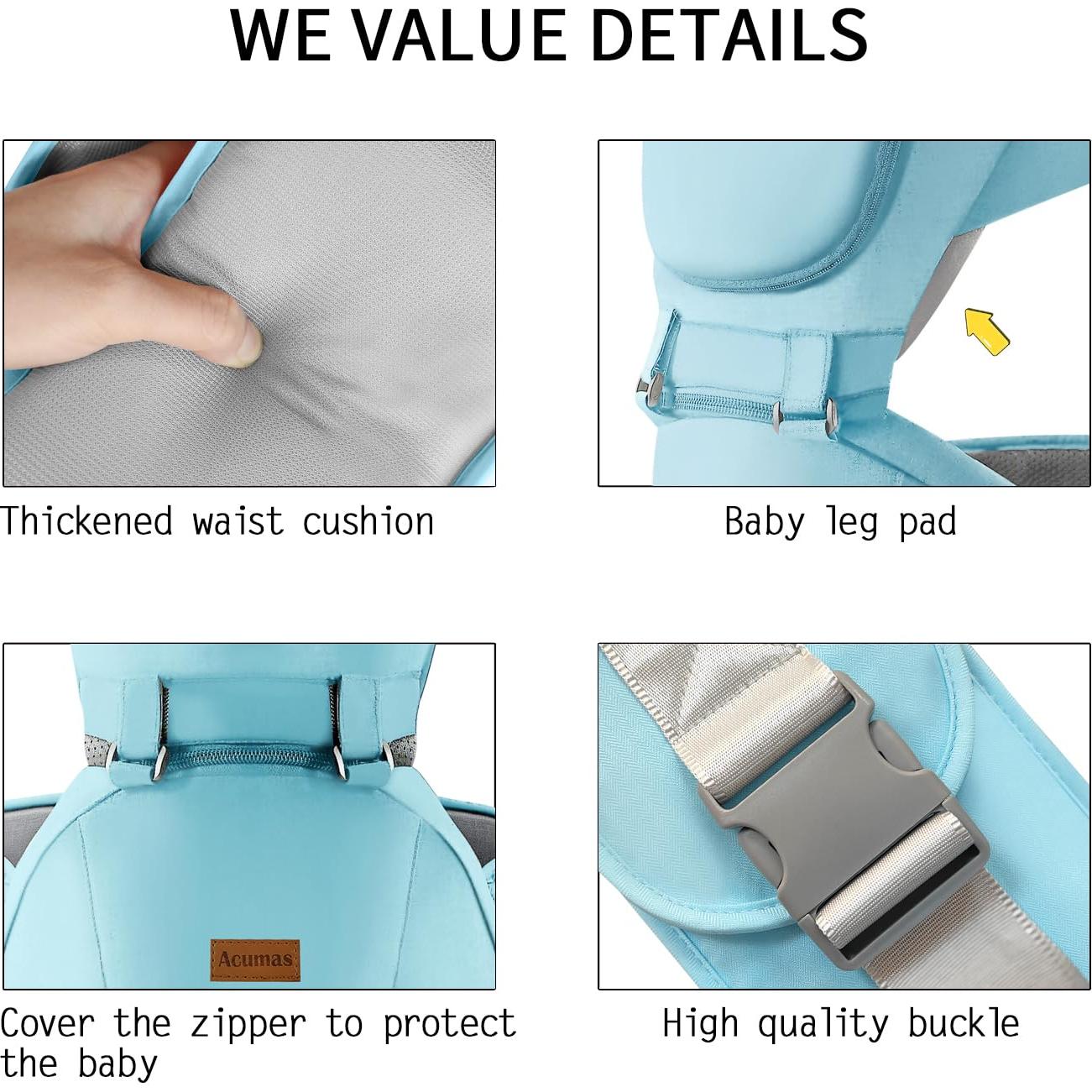 Portabebés Acumas Azul Bebé 6 en 1 Ajustable Ergonómico