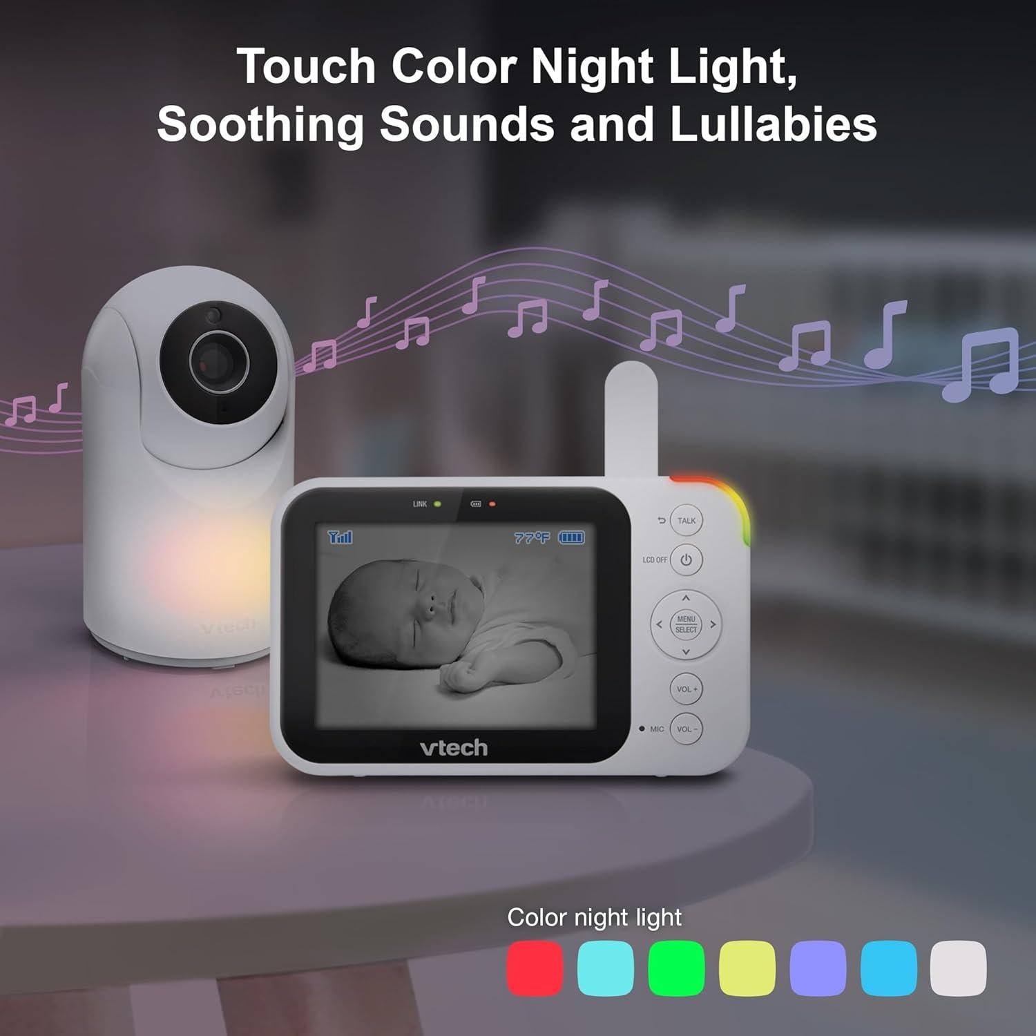 Monitor de Bebé VTech VM4263 con Pantalla LCD 3.5" y Audio