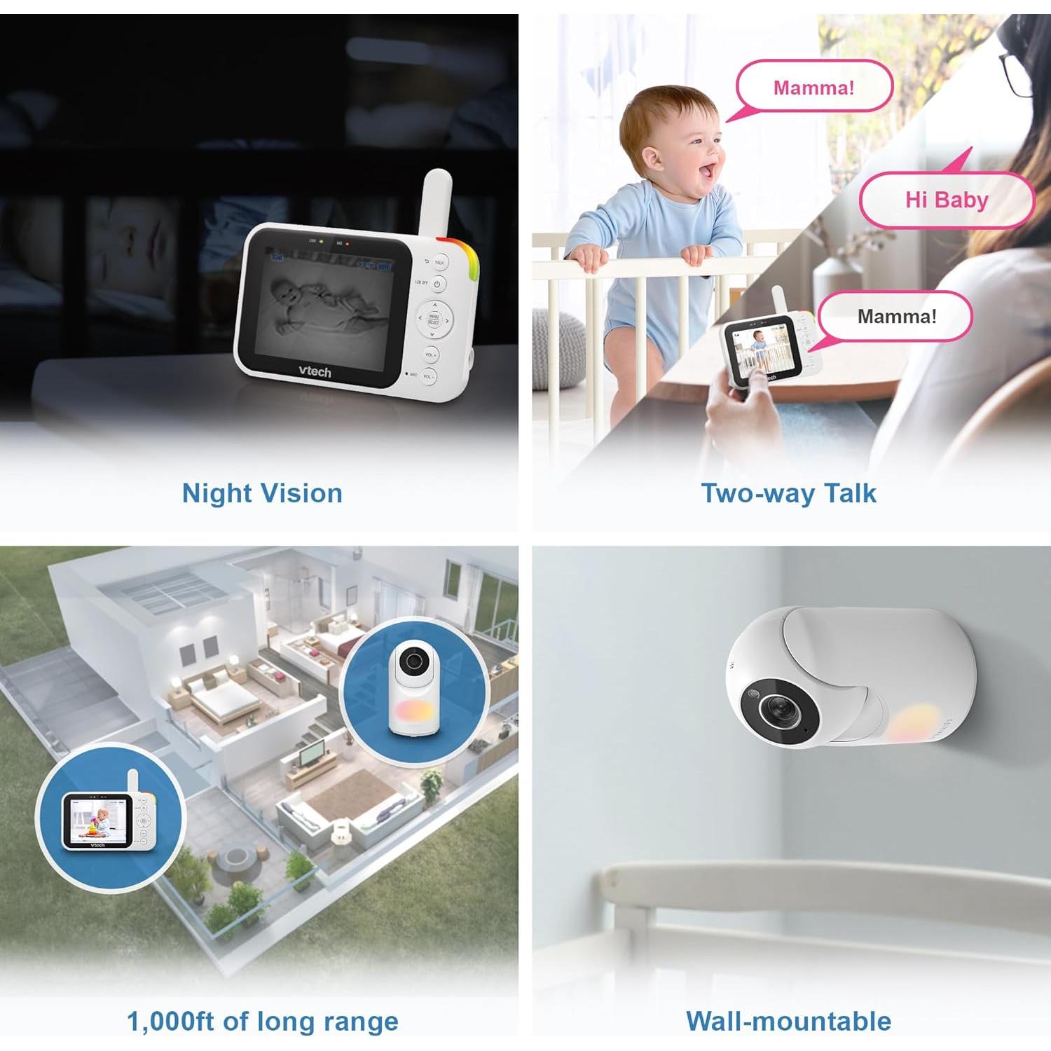 Monitor de Bebé VTech VM4263 con Pantalla LCD 3.5" y Audio