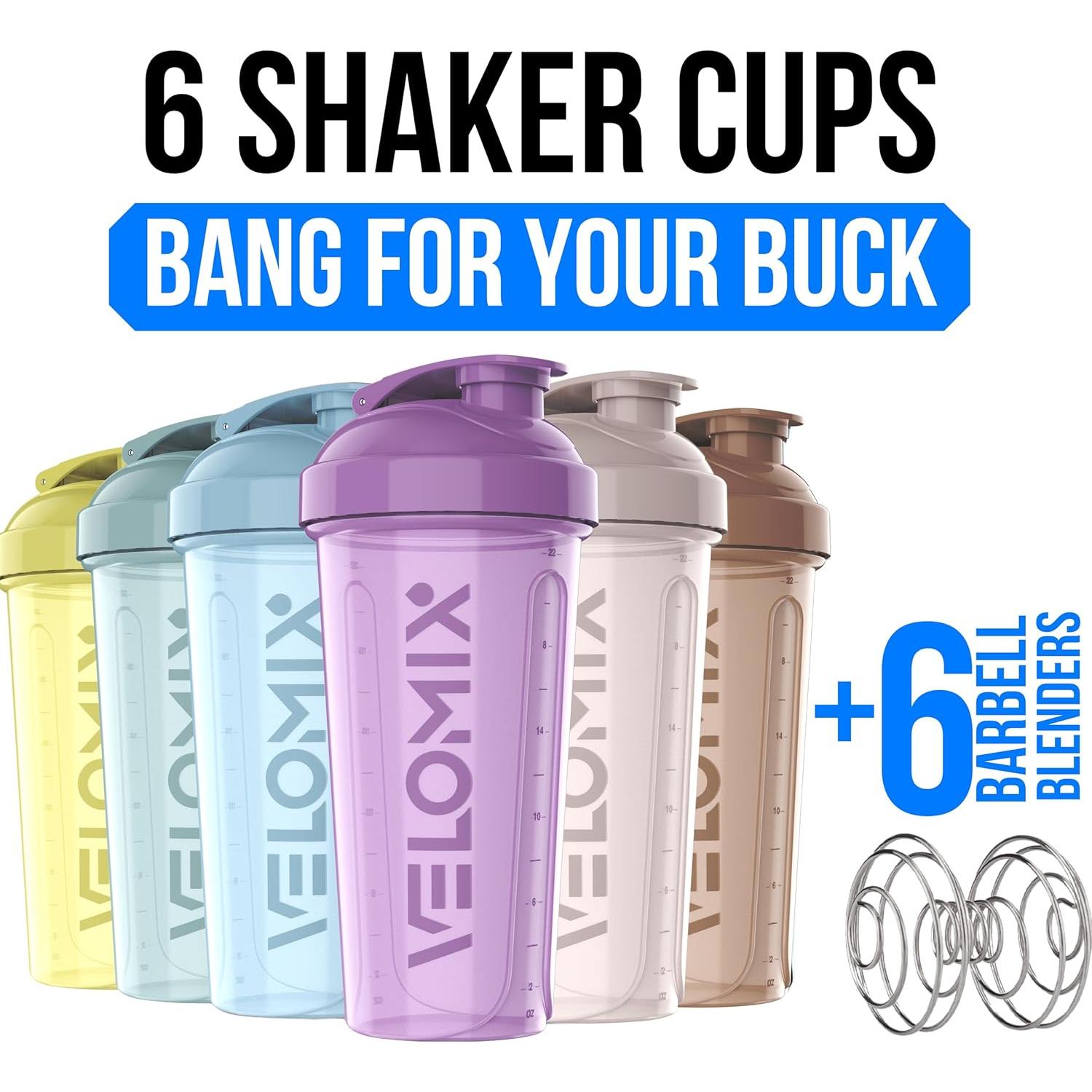 Botellas de Mezcla de Proteína VELMIX 6 Pack 828 ml A Prueba de Fugas