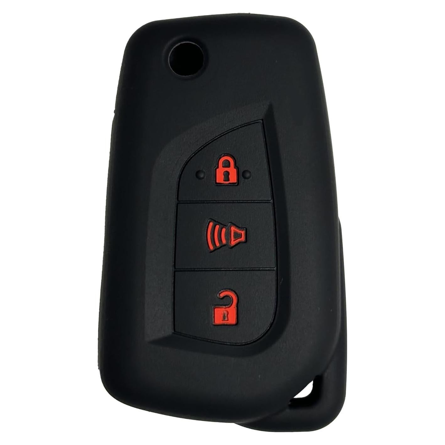 Cubierta de Llave de Silicona Toyota 3 Botones WeemeeLuv Negro