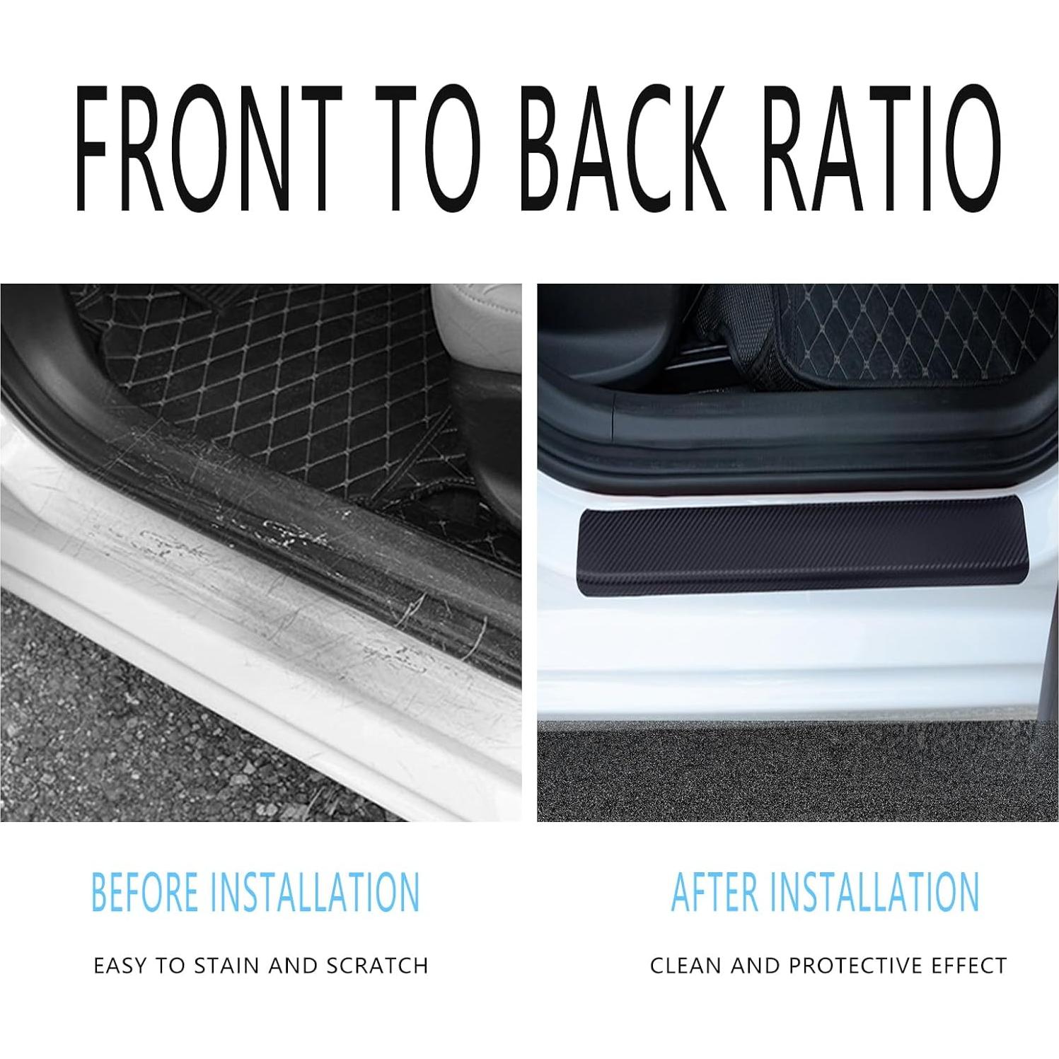 Protector de Umbral de Puerta Luminuti 4 Pcs Goma Negro