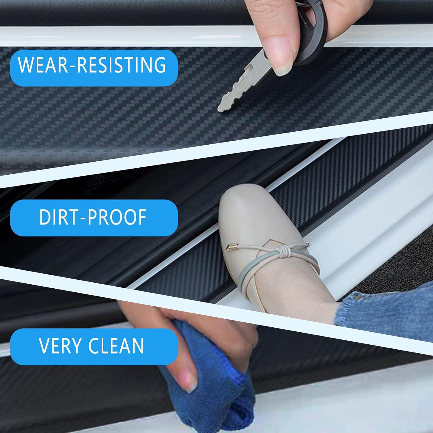 Protector de Umbral de Puerta Luminuti 4 Pcs Goma Negro