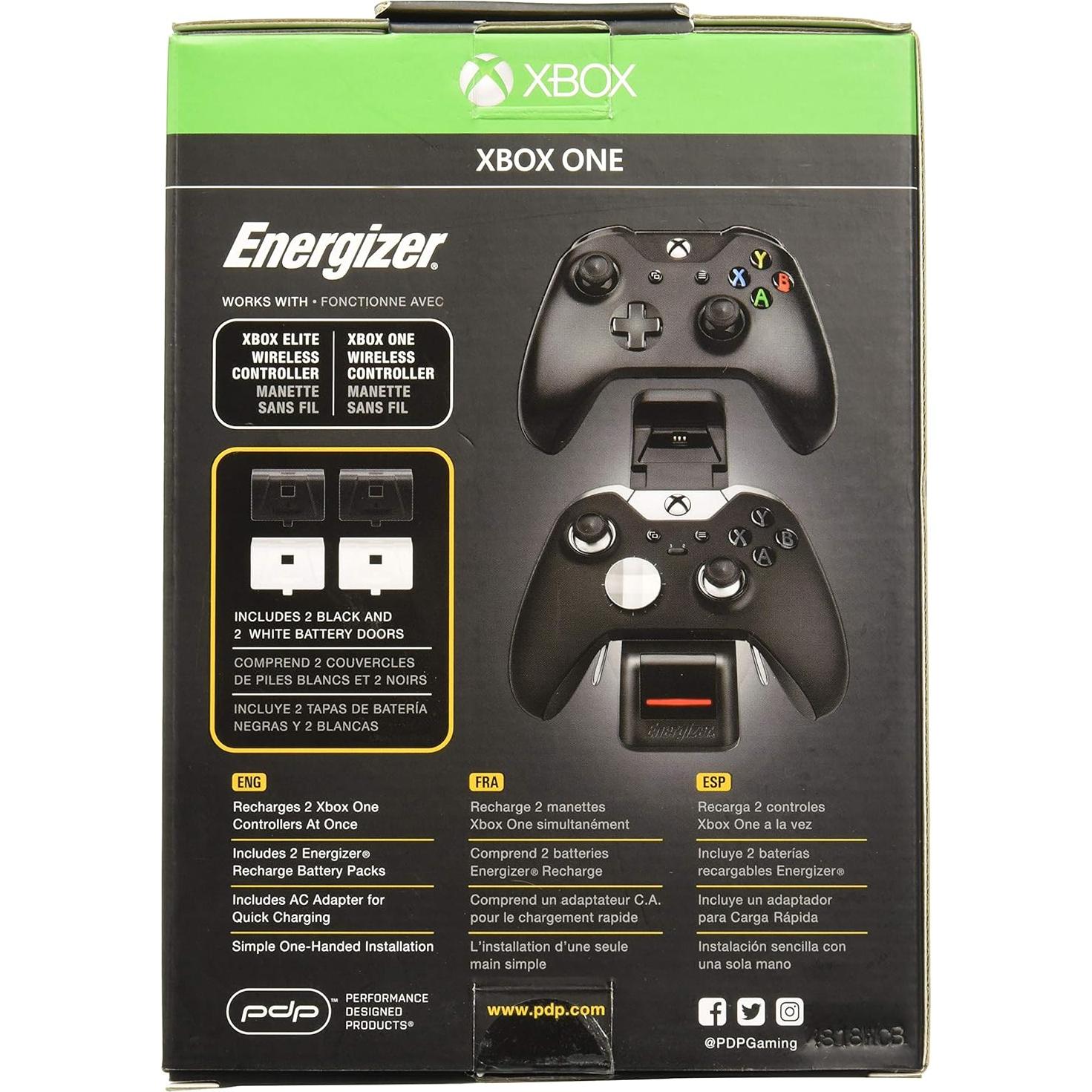 Cargador Dual PDP Energizer para Controladores Xbox One - Negro