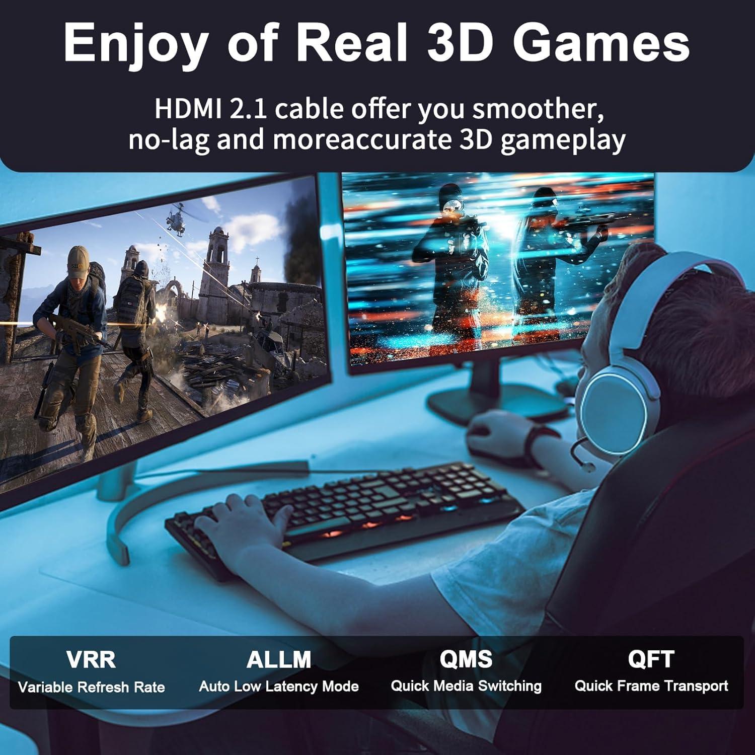 8K 48Gbps HDMI Cables 2.1 1.5ft 60HZ,4K 2.0@120Hz 18GBPS,High Speed HDMI Cord, Ultra HD,Ethernet Audio Return,Video 4K,1080p,3D,Arc, HDR Compatible with Xbox,PS5/PS4,HDTV,Laptop ect(Red)