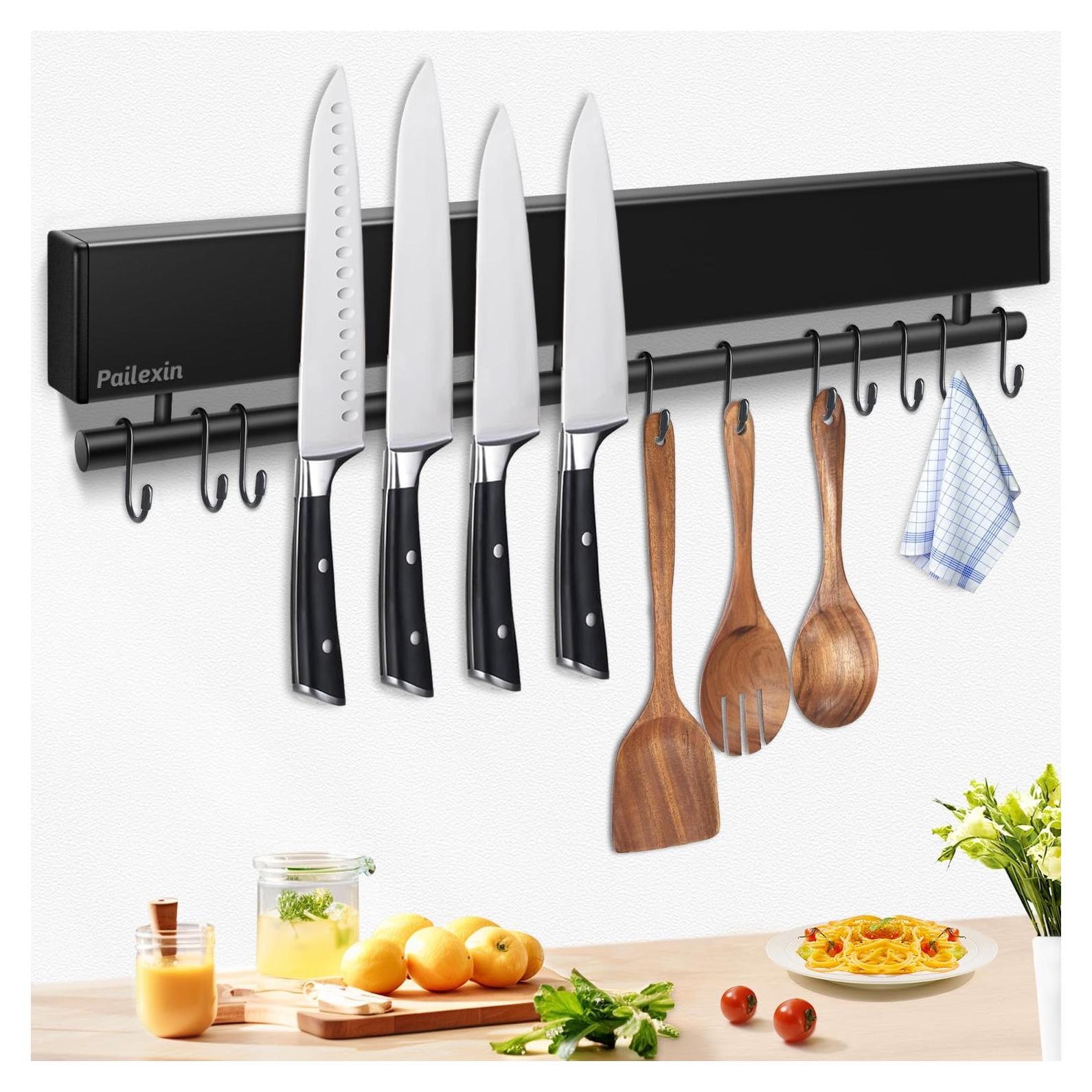 Soporte Magnético para Cuchillos 43 cm Pailexin con Ganchos