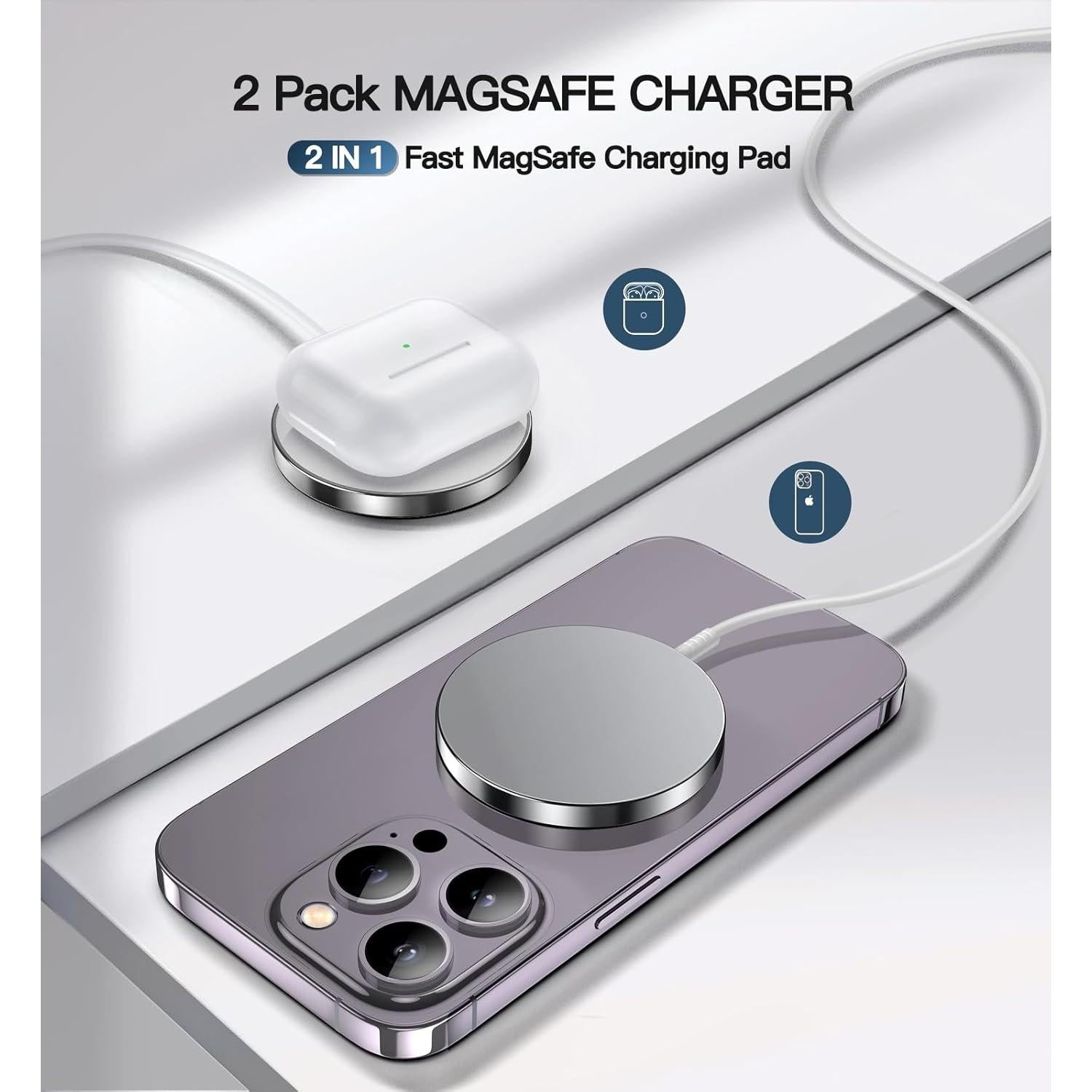 Cargador Inalámbrico Magnético 15W Mag Safe para iPhone