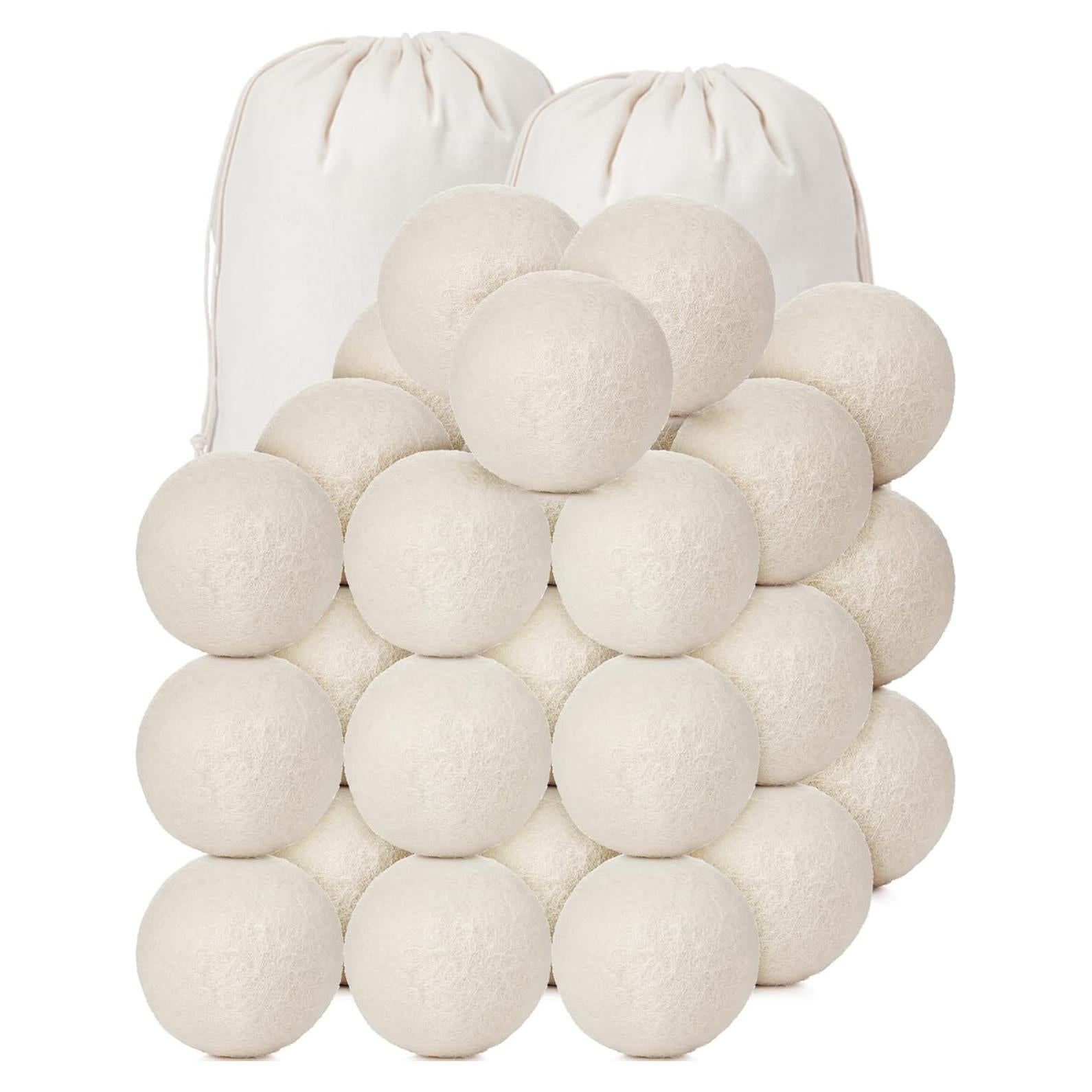 Conjunto de 24 bolas de secadora de lana Roowest 7 cm