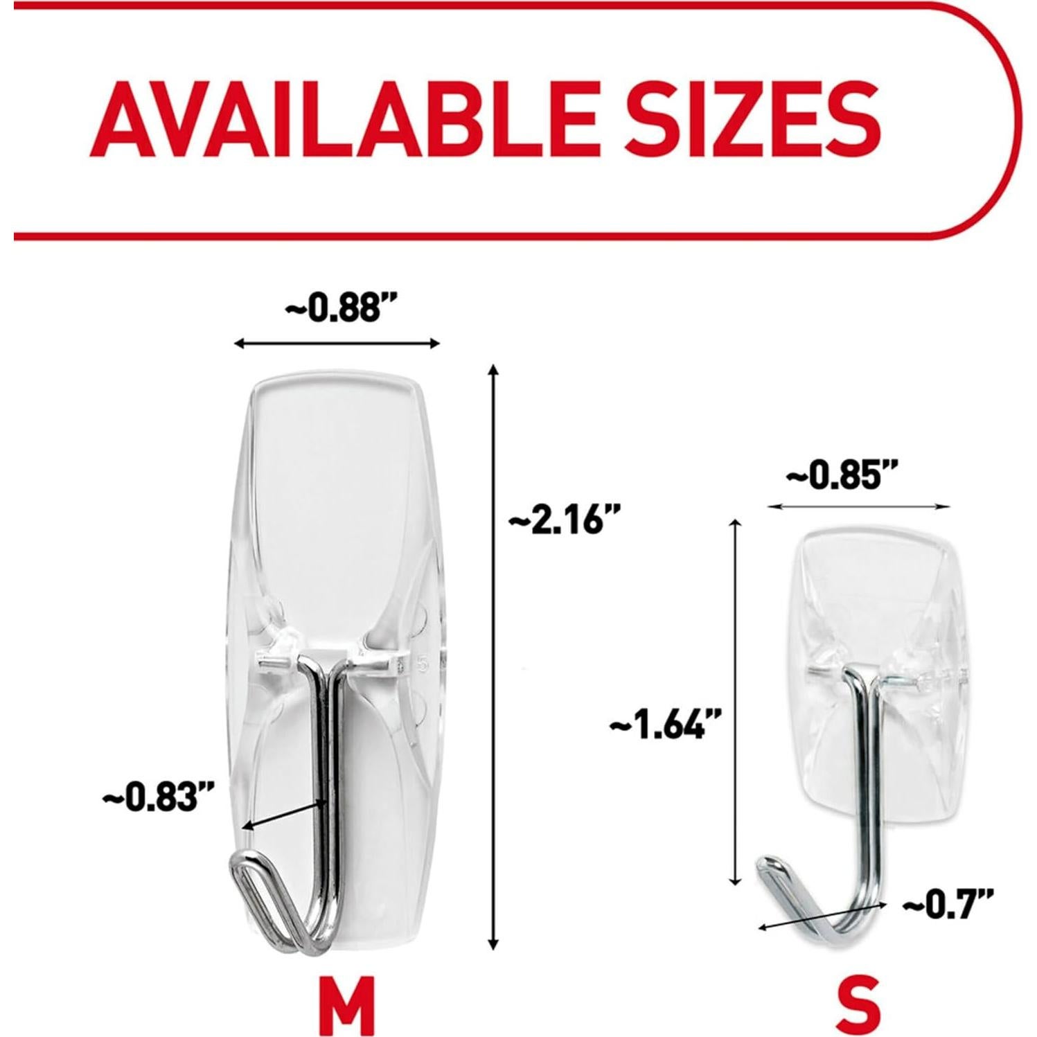 Ganchos de Alambre Transparente Command - 6 Ganchos, Soporta 0.91 kg