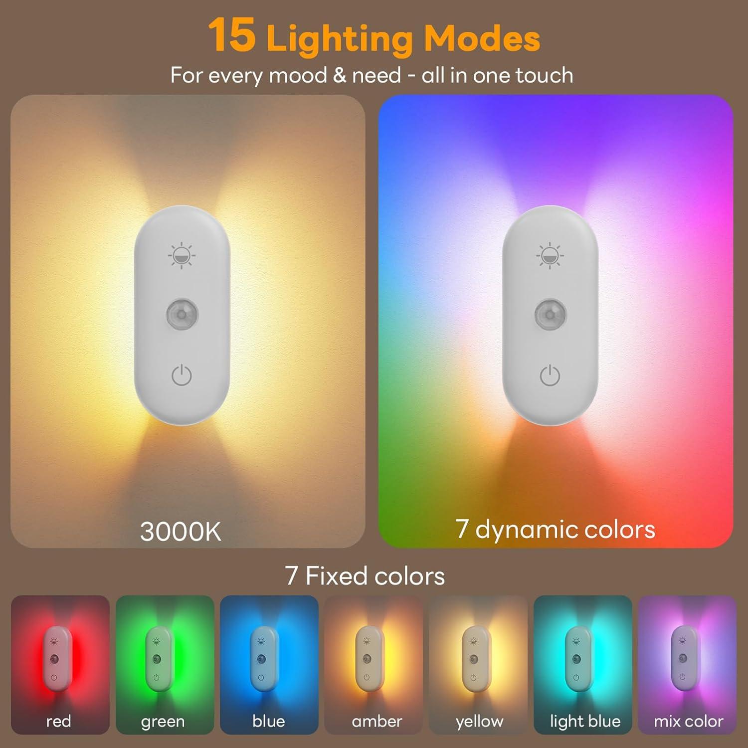 Luz Nocturna Recargable Hiromeco con Sensor de Movimiento 3000K