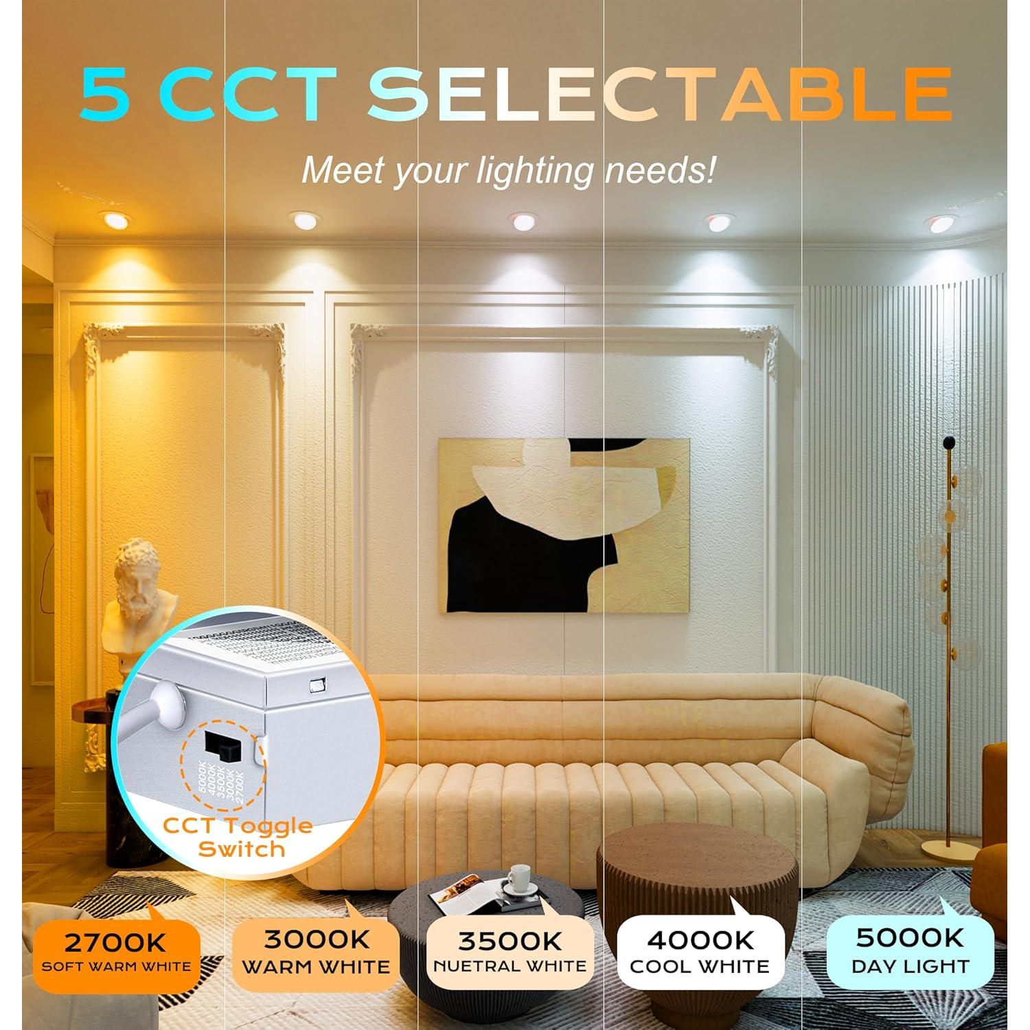 Luz Empotrada LED CLOUDY BAY 4" 10W 650LM 5 Temperaturas