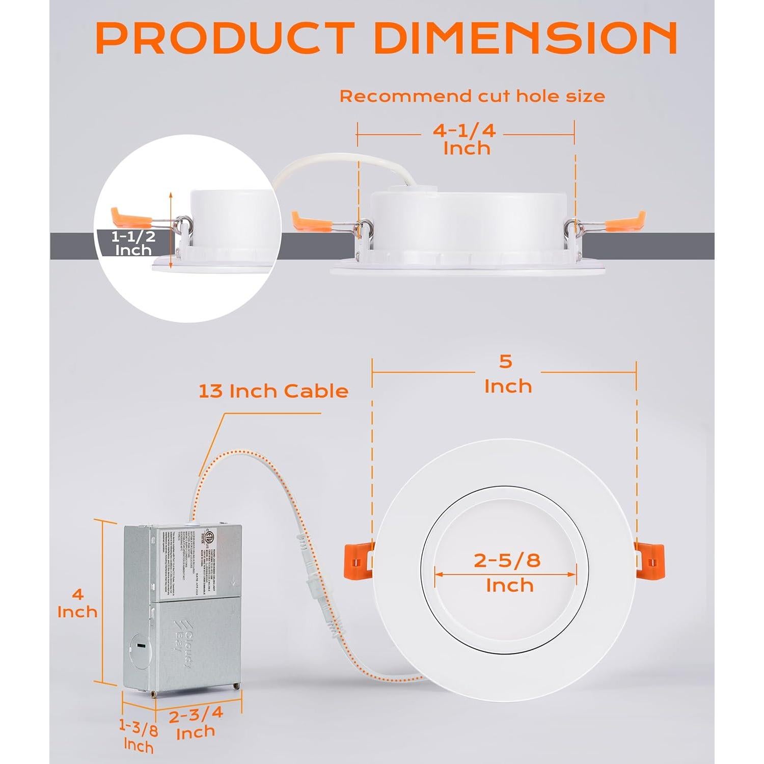 Luz Empotrada LED CLOUDY BAY 4" 10W 650LM 5 Temperaturas