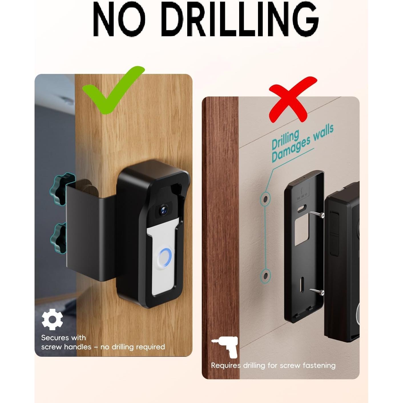 Soporte Anti-Robo ZUMIMALL para Timbre de Video, Instalación Sin Taladro