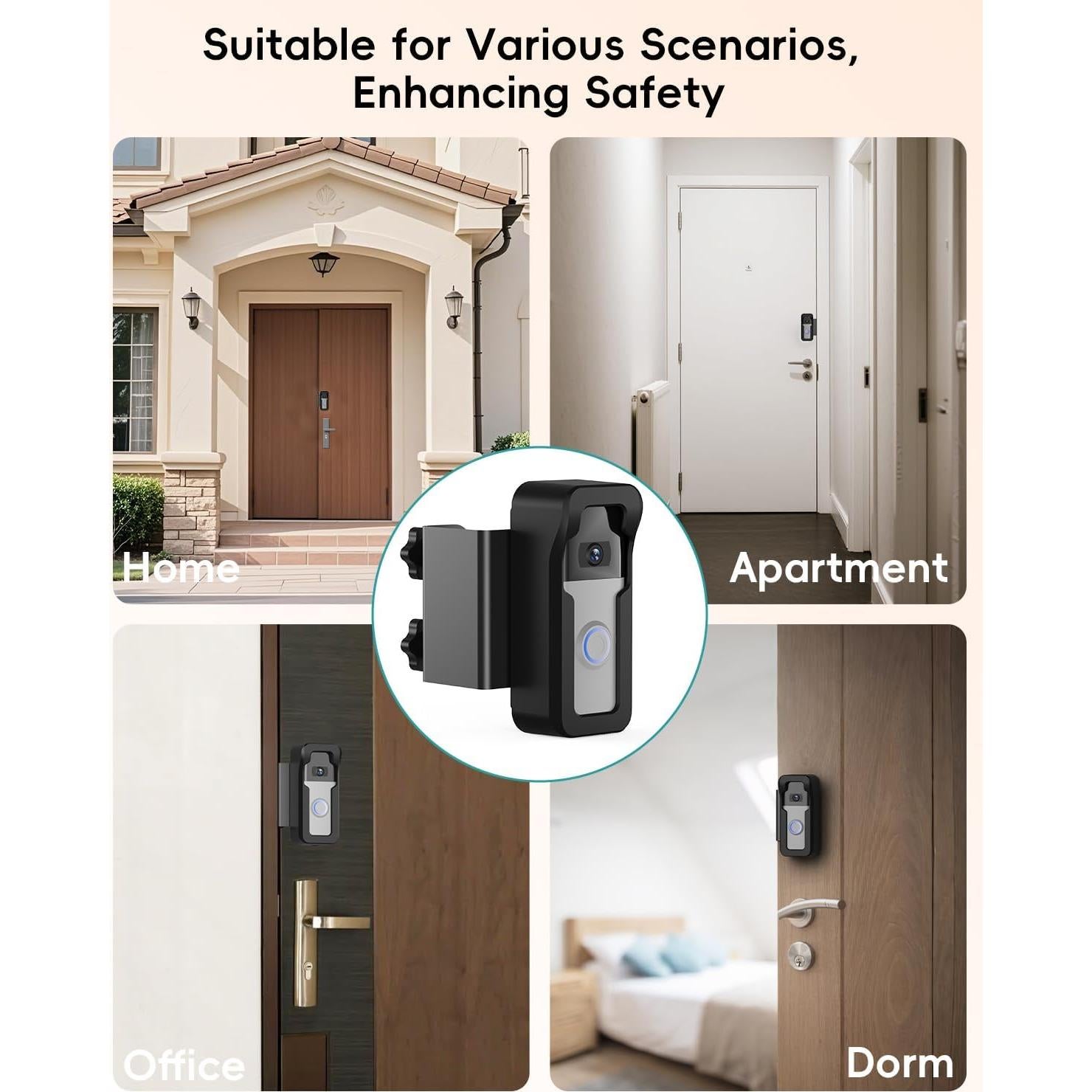 Soporte Anti-Robo ZUMIMALL para Timbre de Video, Instalación Sin Taladro