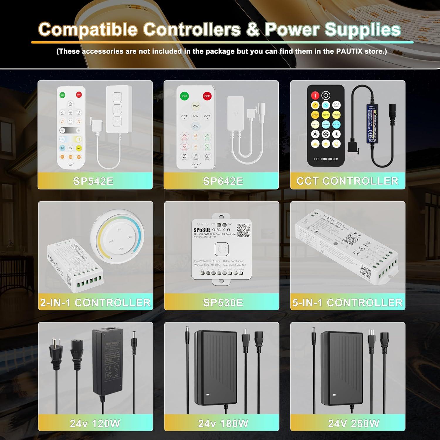 Cinta LED COB PAUTIX 5m IP65 Regulable 2700K-6500K