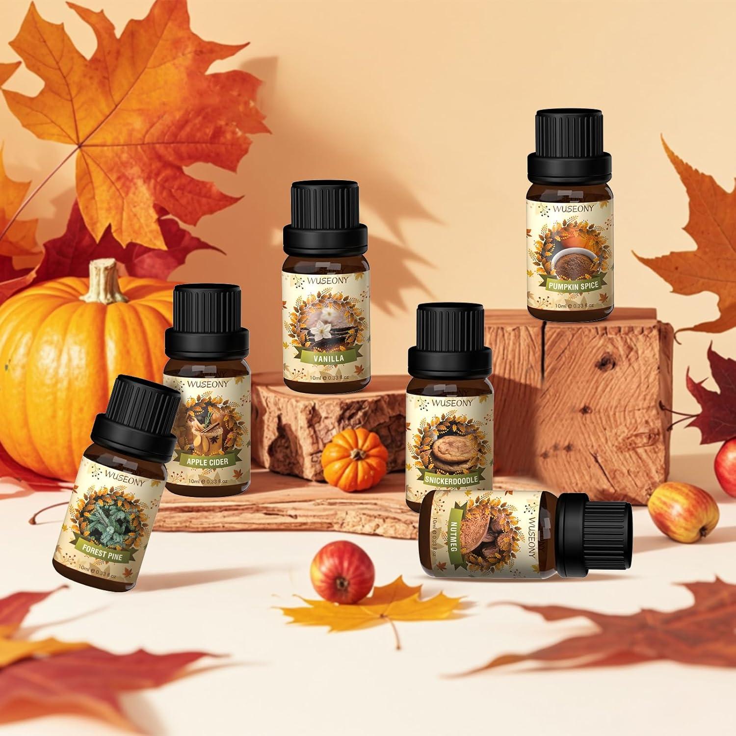 Set de Aceites Esenciales de Otoño WUSEONY 6x10ml Aromaterapia