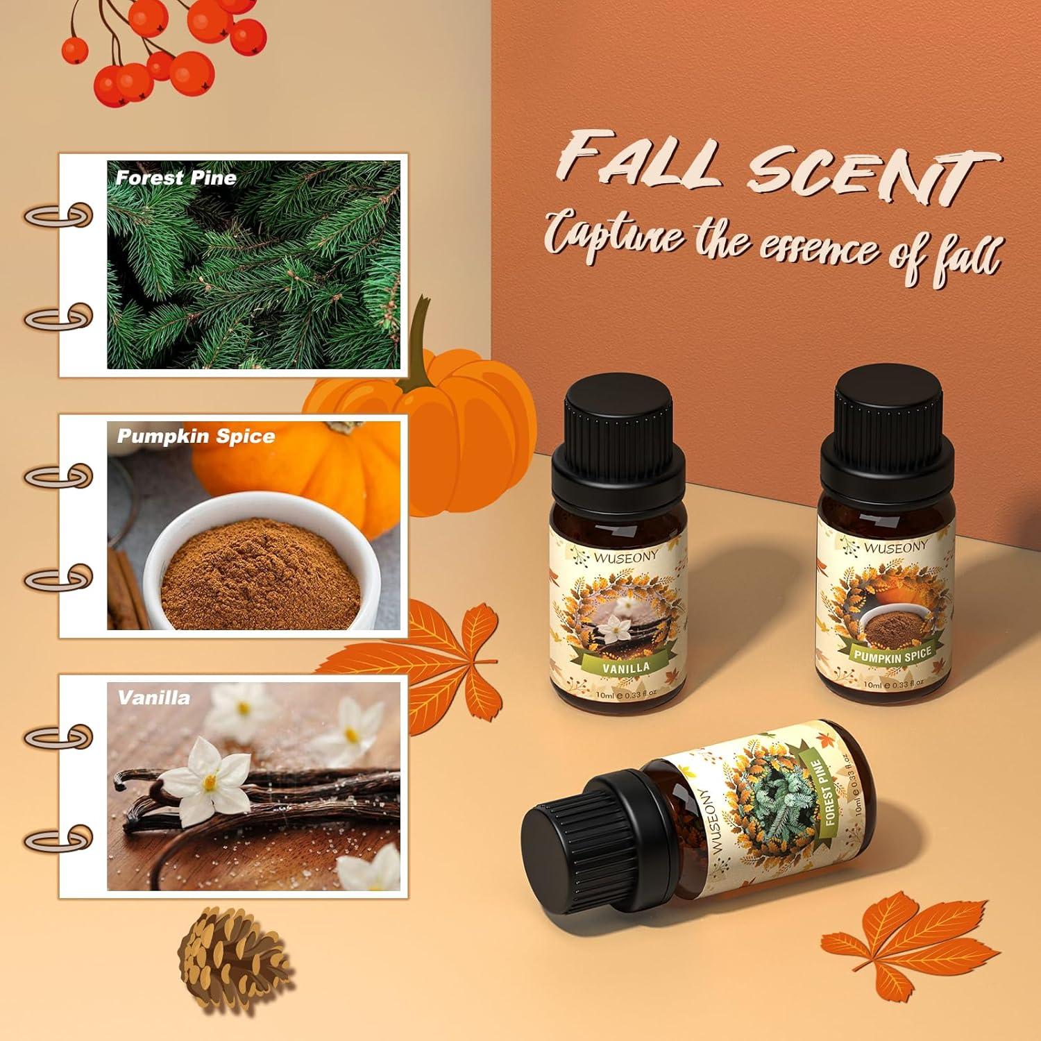 Set de Aceites Esenciales de Otoño WUSEONY 6x10ml Aromaterapia