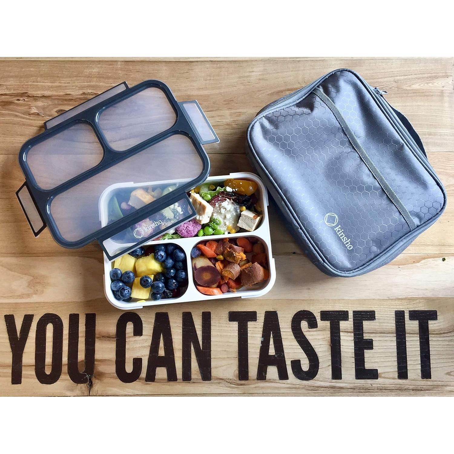 Caja Bento Kinsho Grande 3 Compartimentos + Bolsa Aislada