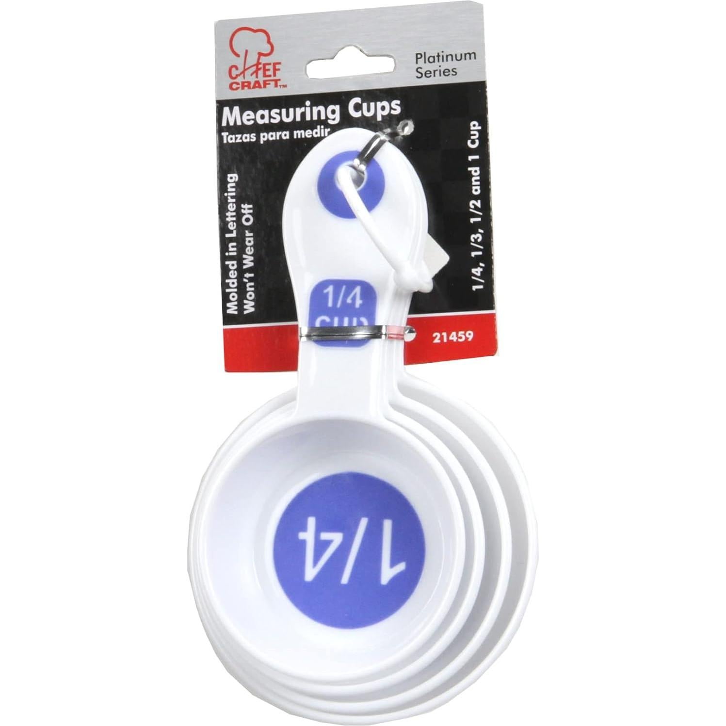 Juego de Tazas Medidoras Chef Craft 1/4, 1/3, 1/2 y 1 Taza