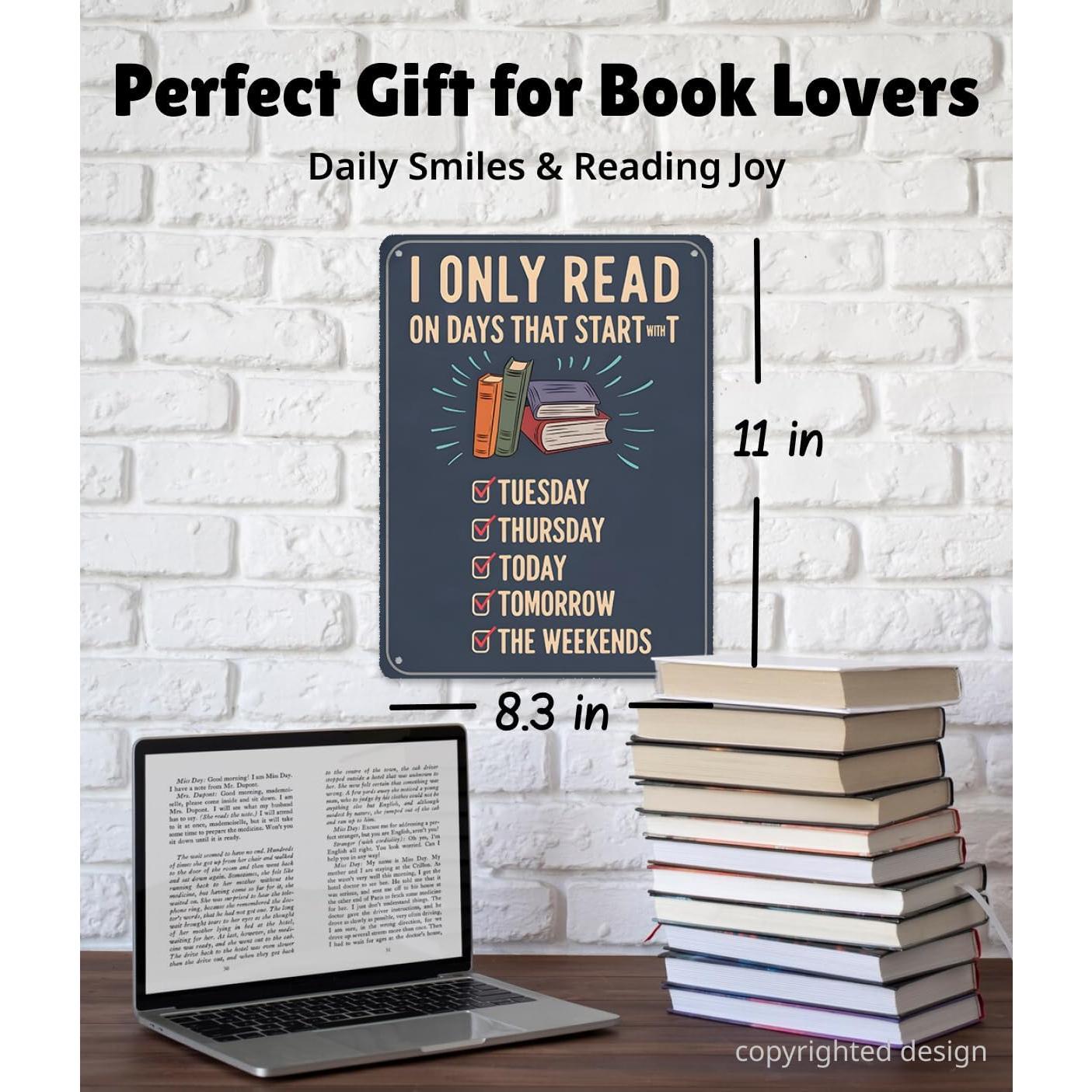 Cartel de Metal Opix Design 'Solo Leo en Días que Comienzan con T' - Decoración Literaria