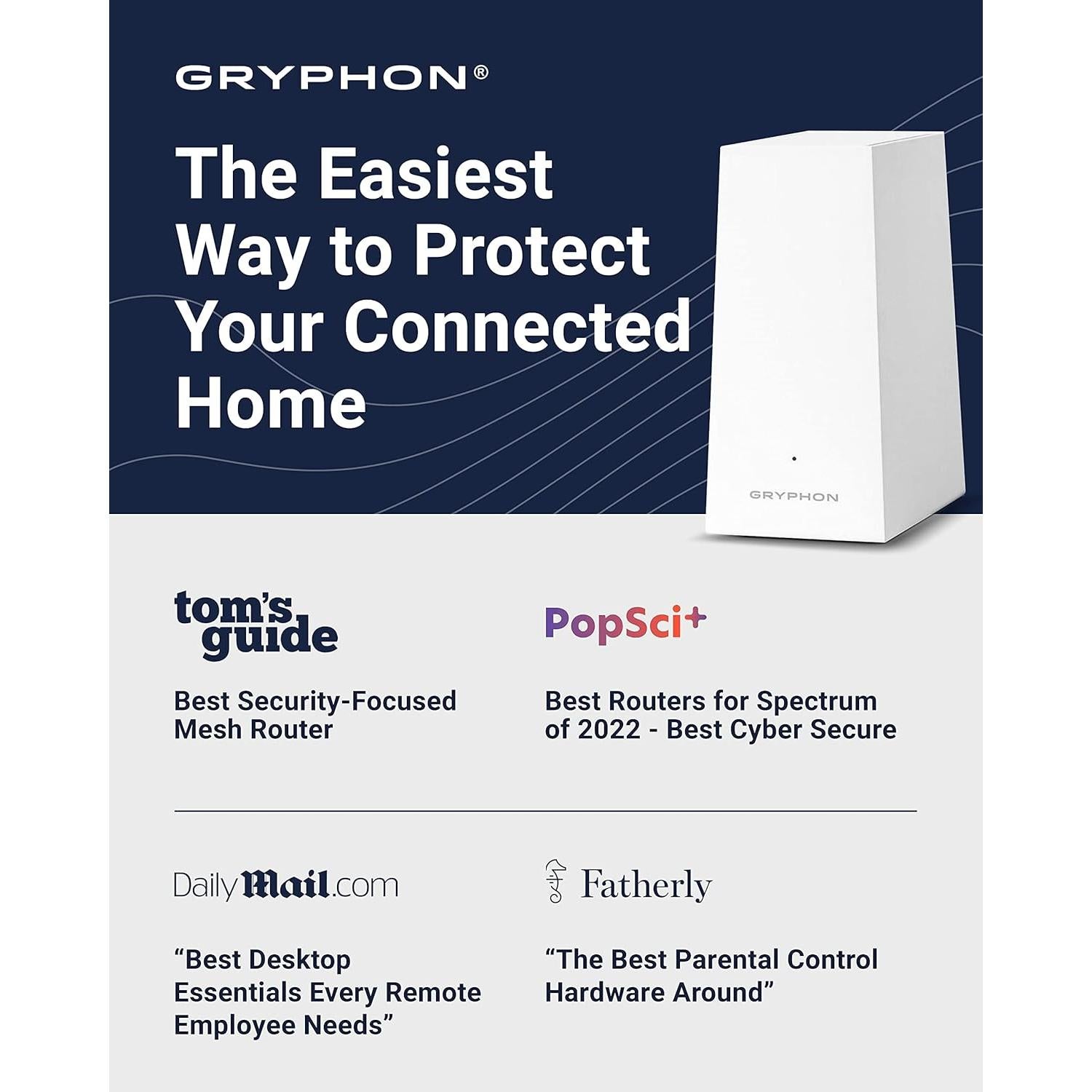 Enrutador Mesh WiFi 6 Gryphon AX - 4.3 Gbps, Control Parental