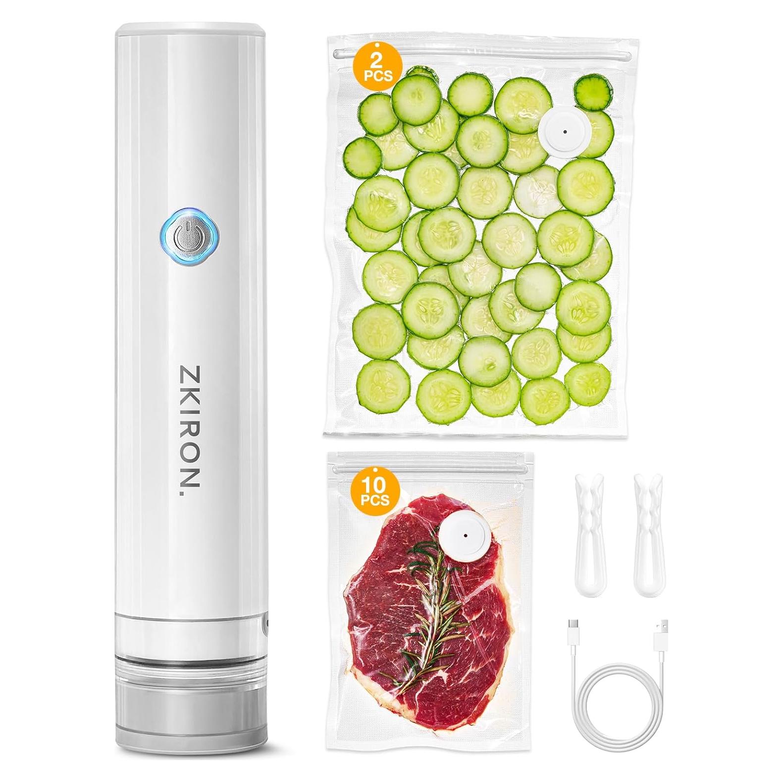 Sellador de Vacío ZKIRON HVS-01 Pro + 12 Bolsas Reutilizables