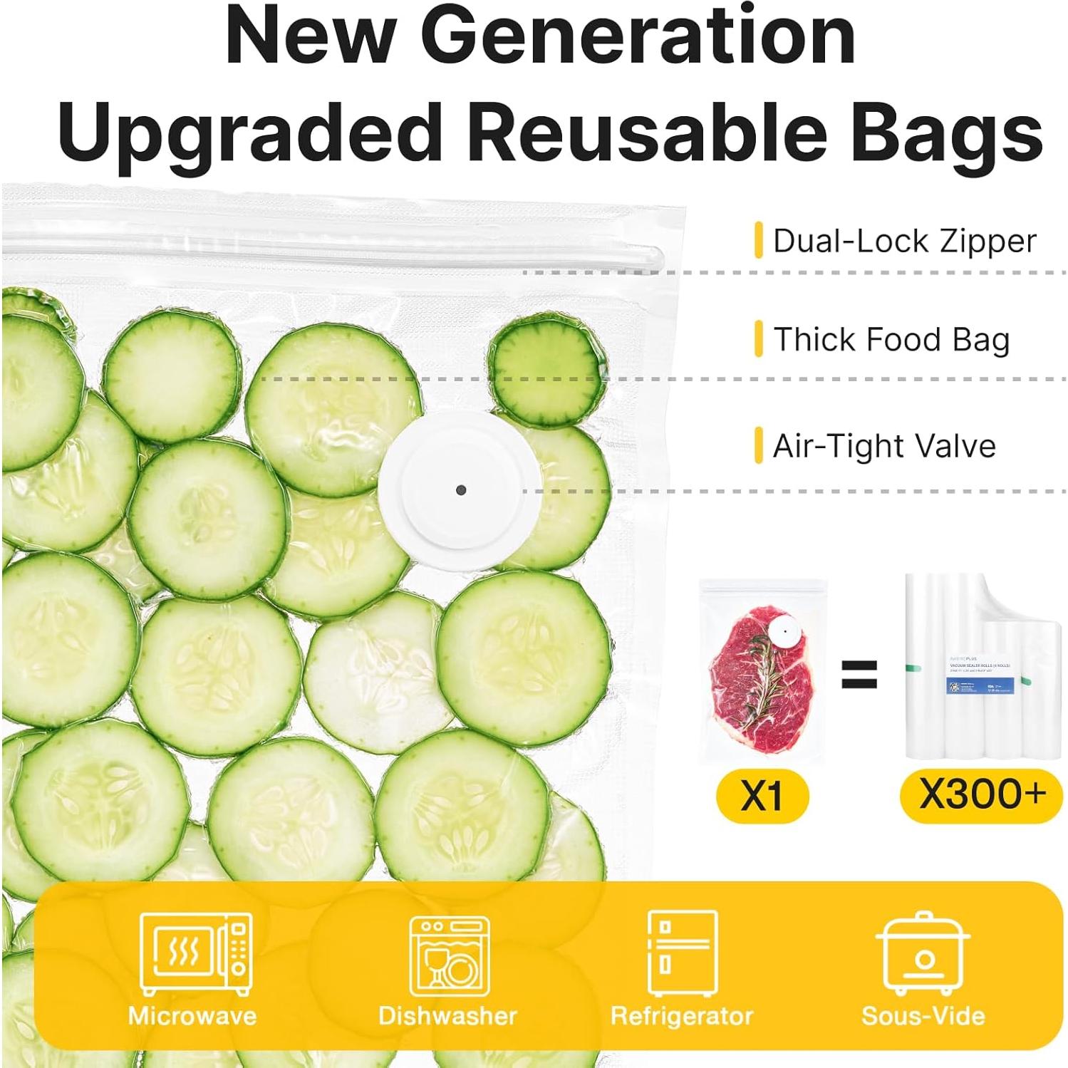 Sellador de Vacío ZKIRON HVS-01 Pro + 12 Bolsas Reutilizables