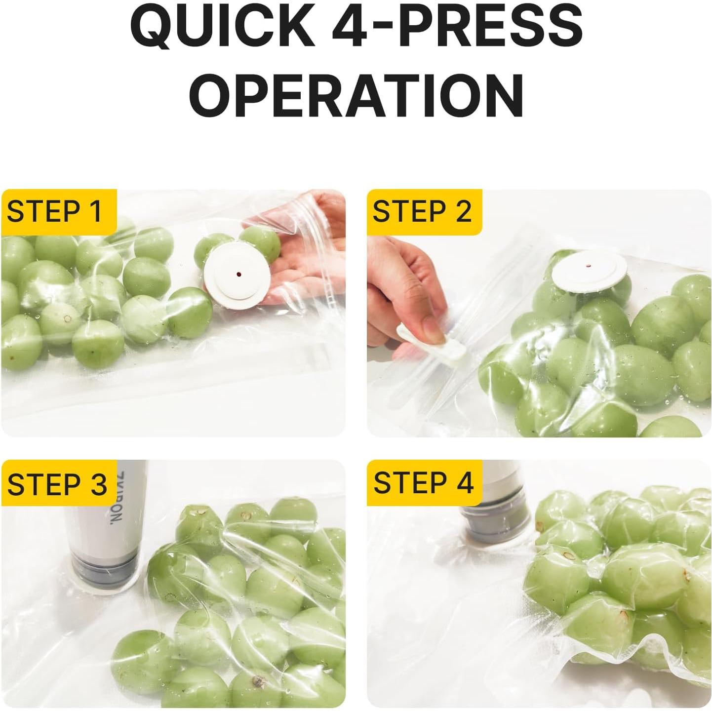 Sellador de Vacío ZKIRON HVS-01 Pro + 12 Bolsas Reutilizables