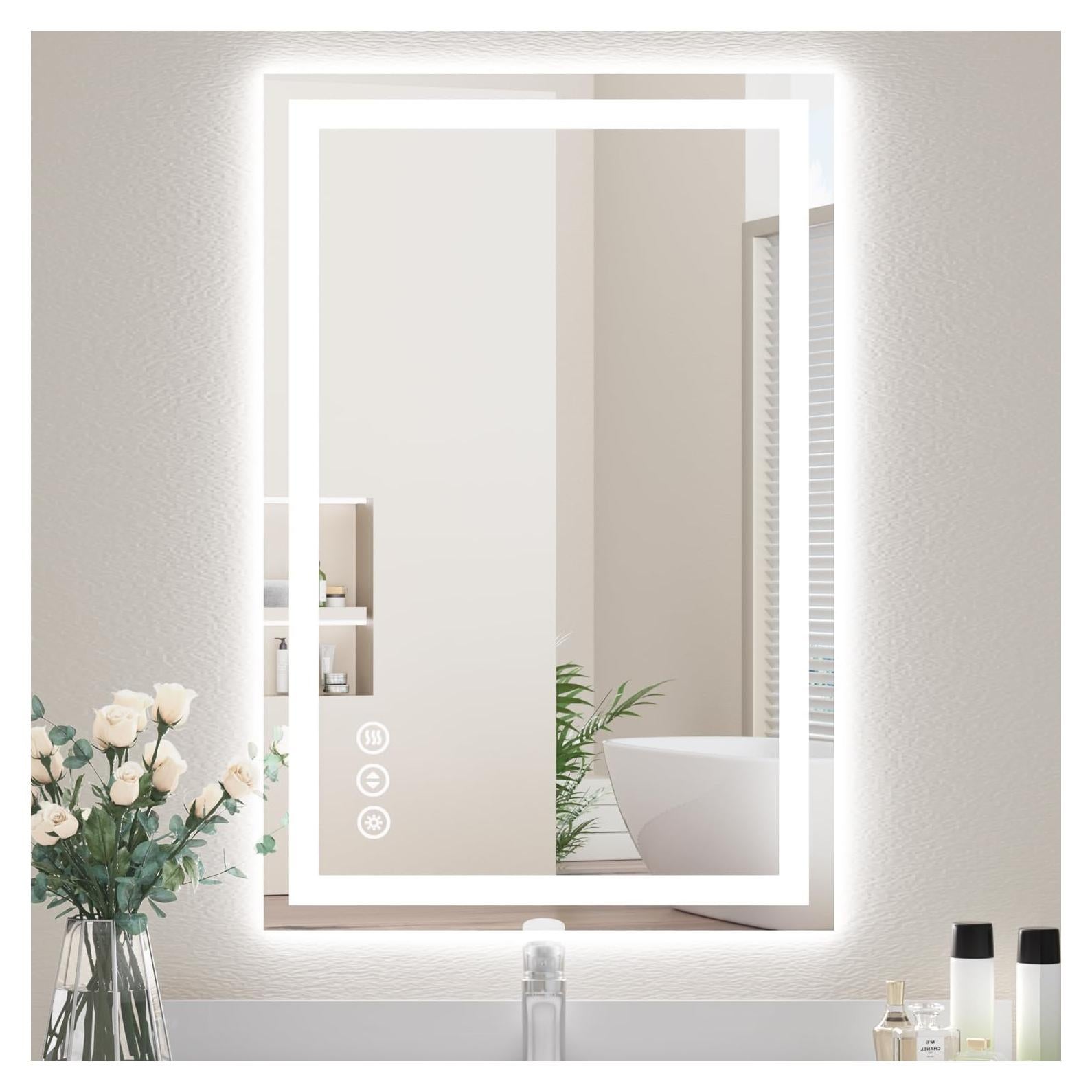 Espejo de Baño LED Rpoesx 40x60 cm Retroiluminado Anti-vaho