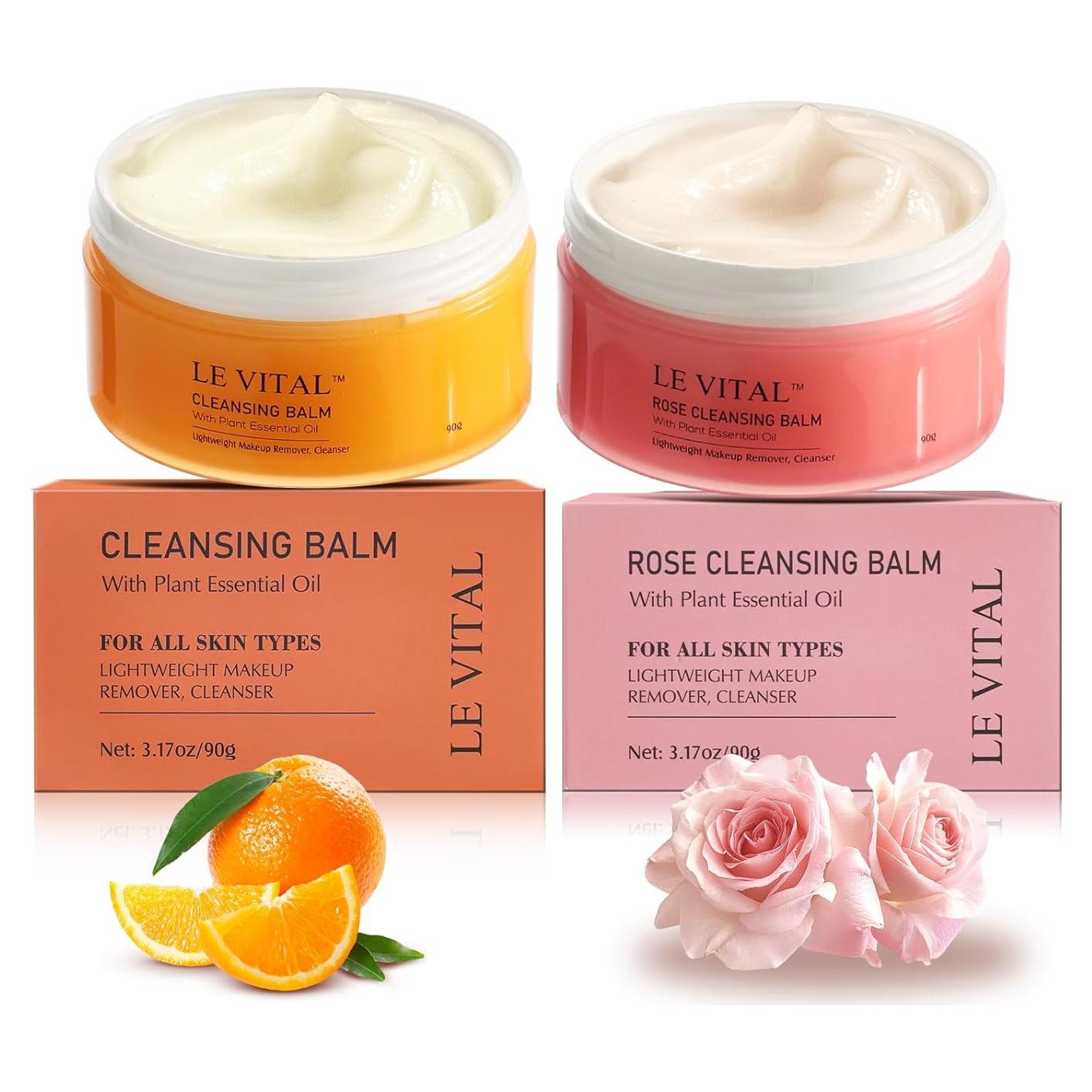 Bálsamo Limpiador Facial LE VITAL 2x340g Naranja y Rosa