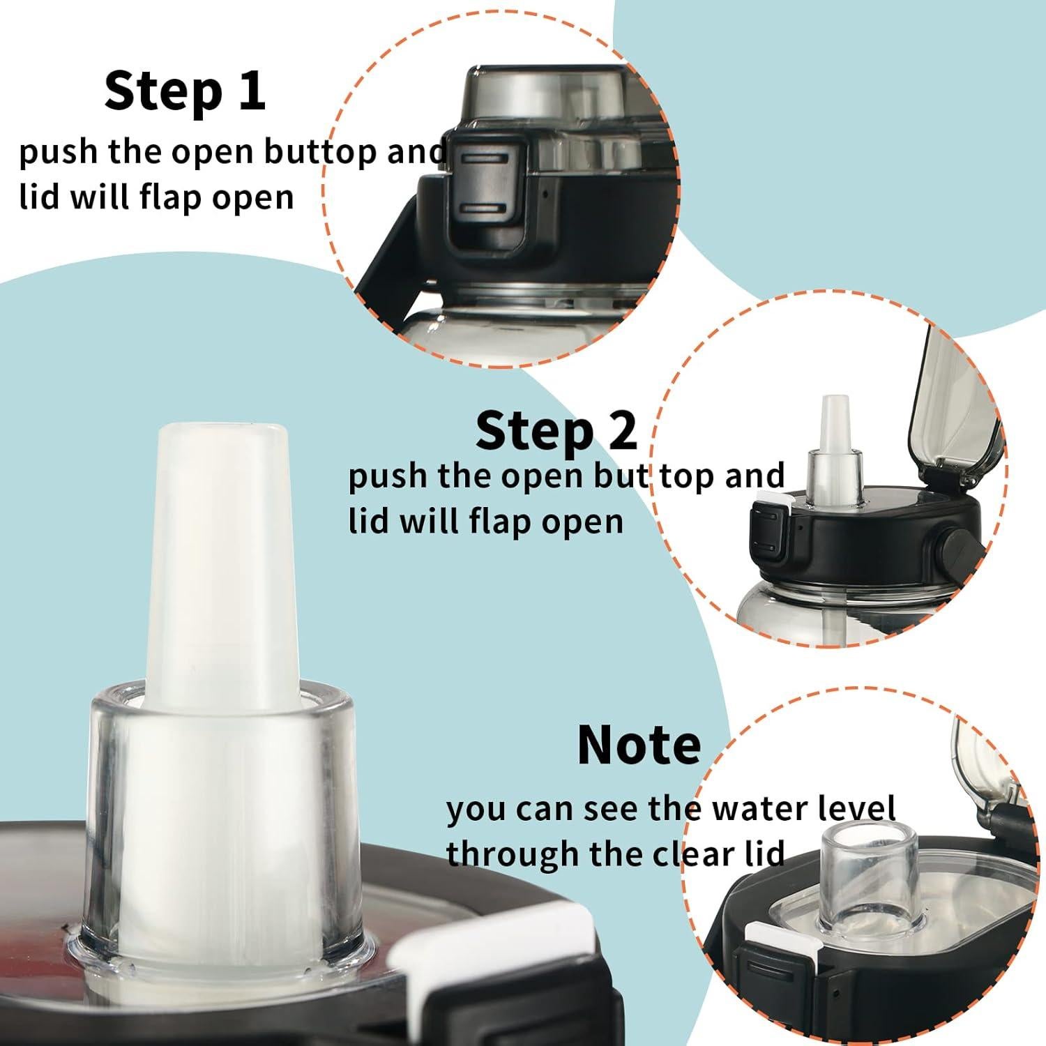 Botella de Agua RYI 1.81L con Manga y Pajilla, A Prueba de Fugas