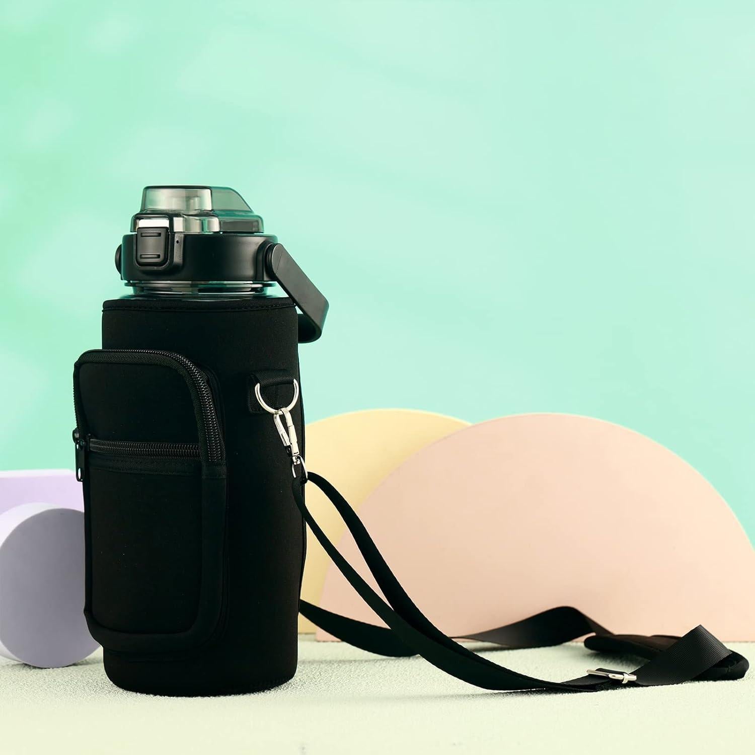 Botella de Agua RYI 1.81L con Manga y Pajilla, A Prueba de Fugas