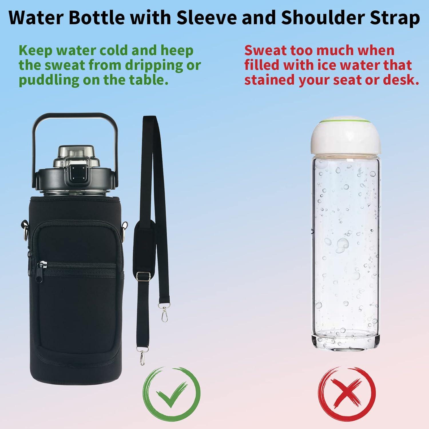 Botella de Agua RYI 1.81L con Manga y Pajilla, A Prueba de Fugas