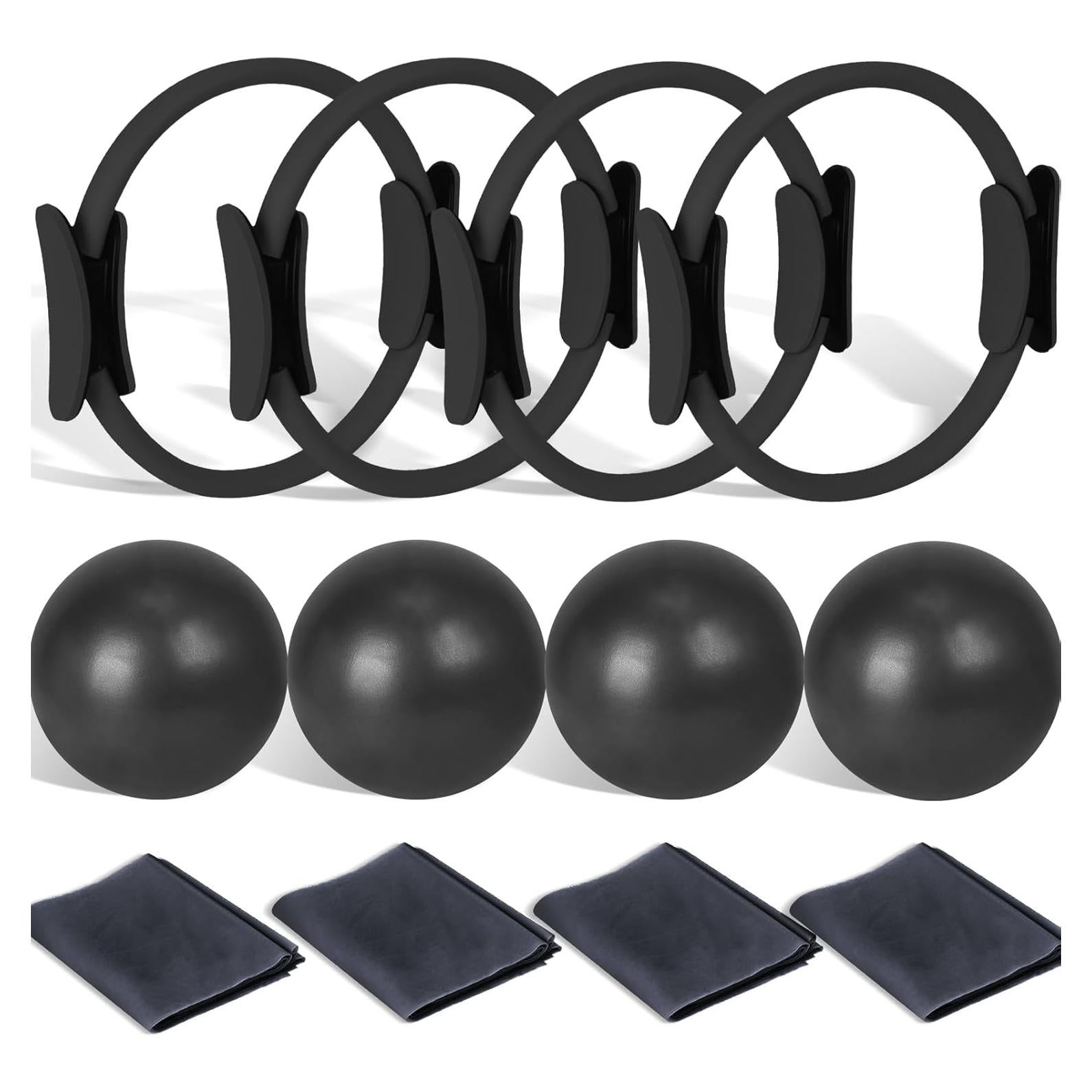Conjunto de Pilates LumaHvn 12 Piezas: Anillos, Pelotas y Bandas